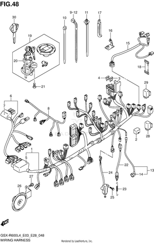 Wiring Harness (gsx-r600l4 E28) Schematic