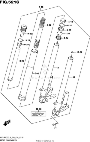 Front Fork Damper (gsx-r1000rzl8 E28) Schematic