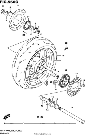 Rear Wheel (gsx-r1000l8 E33) (for Ykv) Schematic