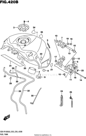 Fuel Tank (gsx-r1000l8 E03) (for Ykv) Schematic
