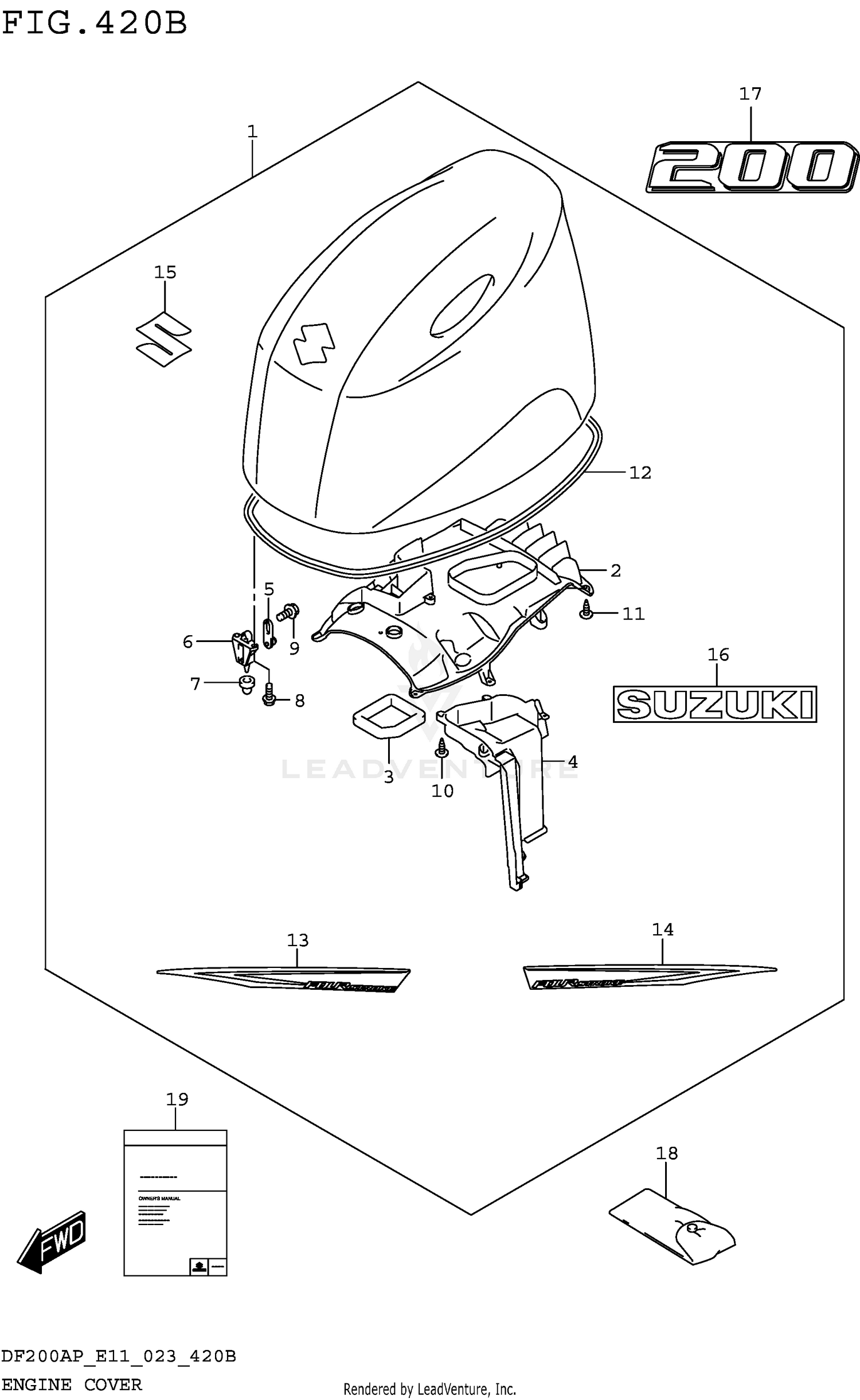 ENGINE COVER (DF200AP:(021 022 023))