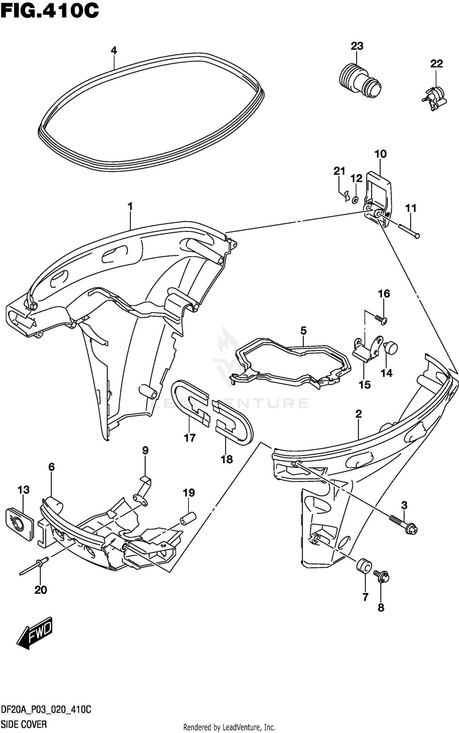 SIDE COVER (DF9.9BTH)(DF15ATH)(DF20ATH)