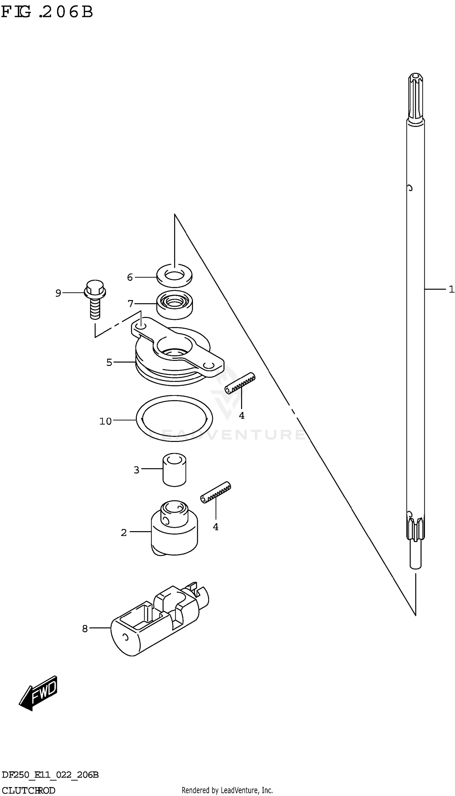 CLUTCH ROD (DF250ST)