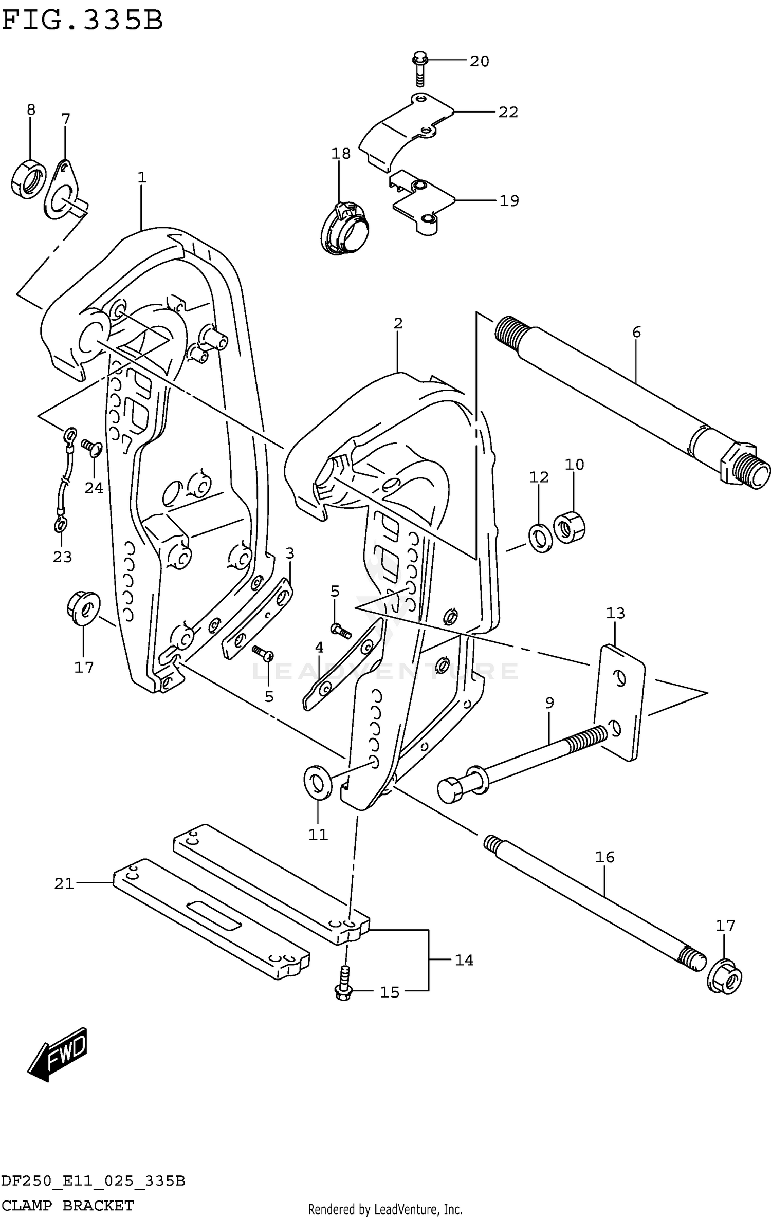 CLAMP BRACKET (W/TRANSOM(X) W/TRANSOM(XX))