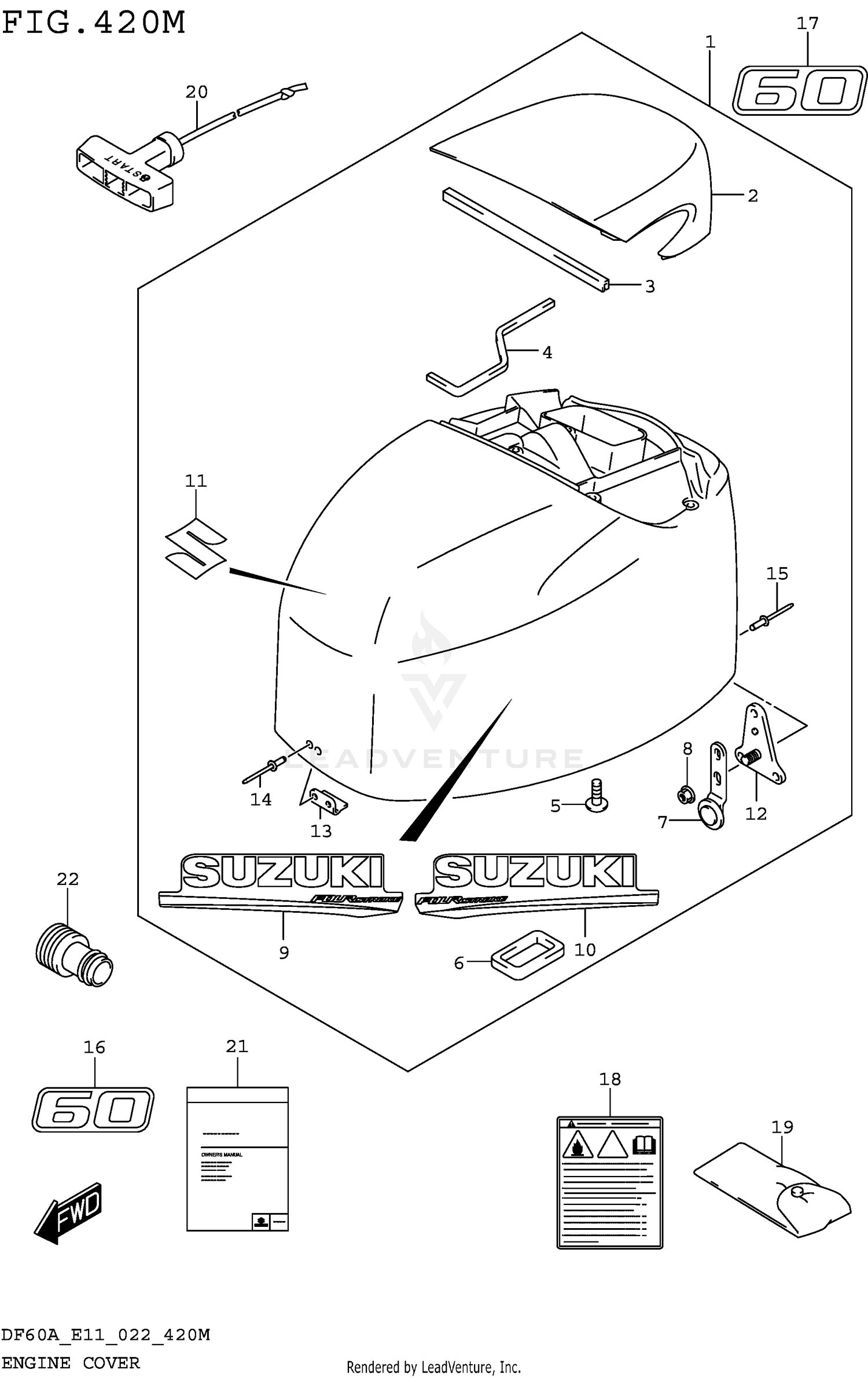 ENGINE COVER ((DF60A DF60ATH DF60AVT):E01:020)