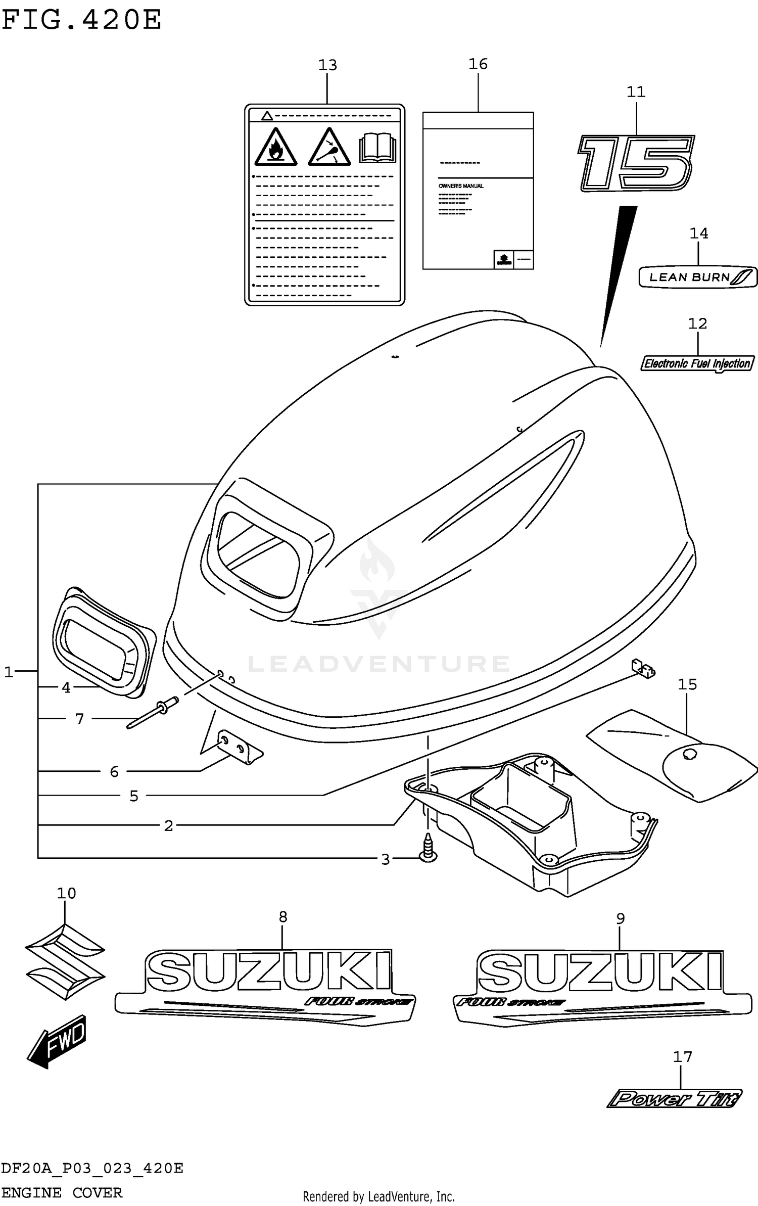 ENGINE COVER ((DF15A DF15ATH):020:FOR YAY)
