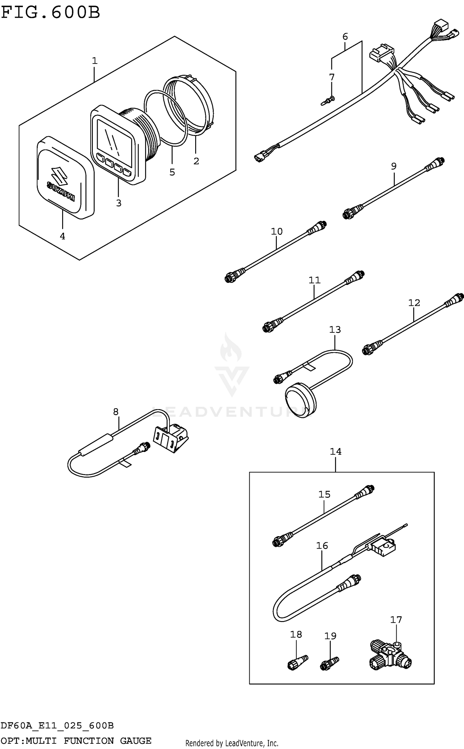 OPT:MULTI FUNCTION GAUGE (SEE NOTE) 600B