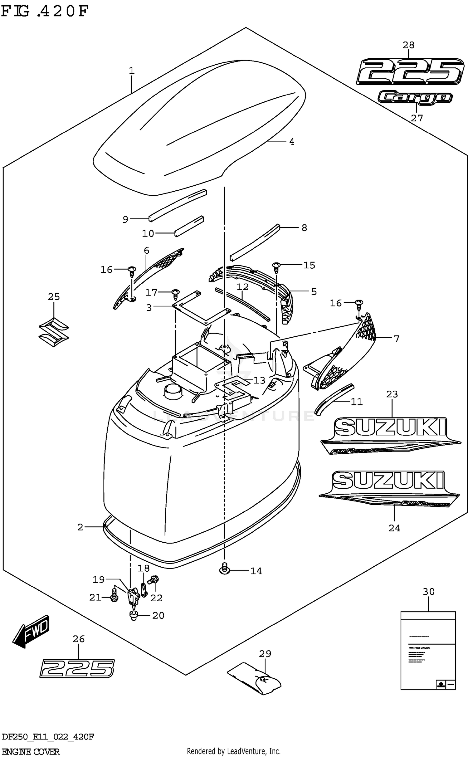 ENGINE COVER ((DF225T DF225Z):022)