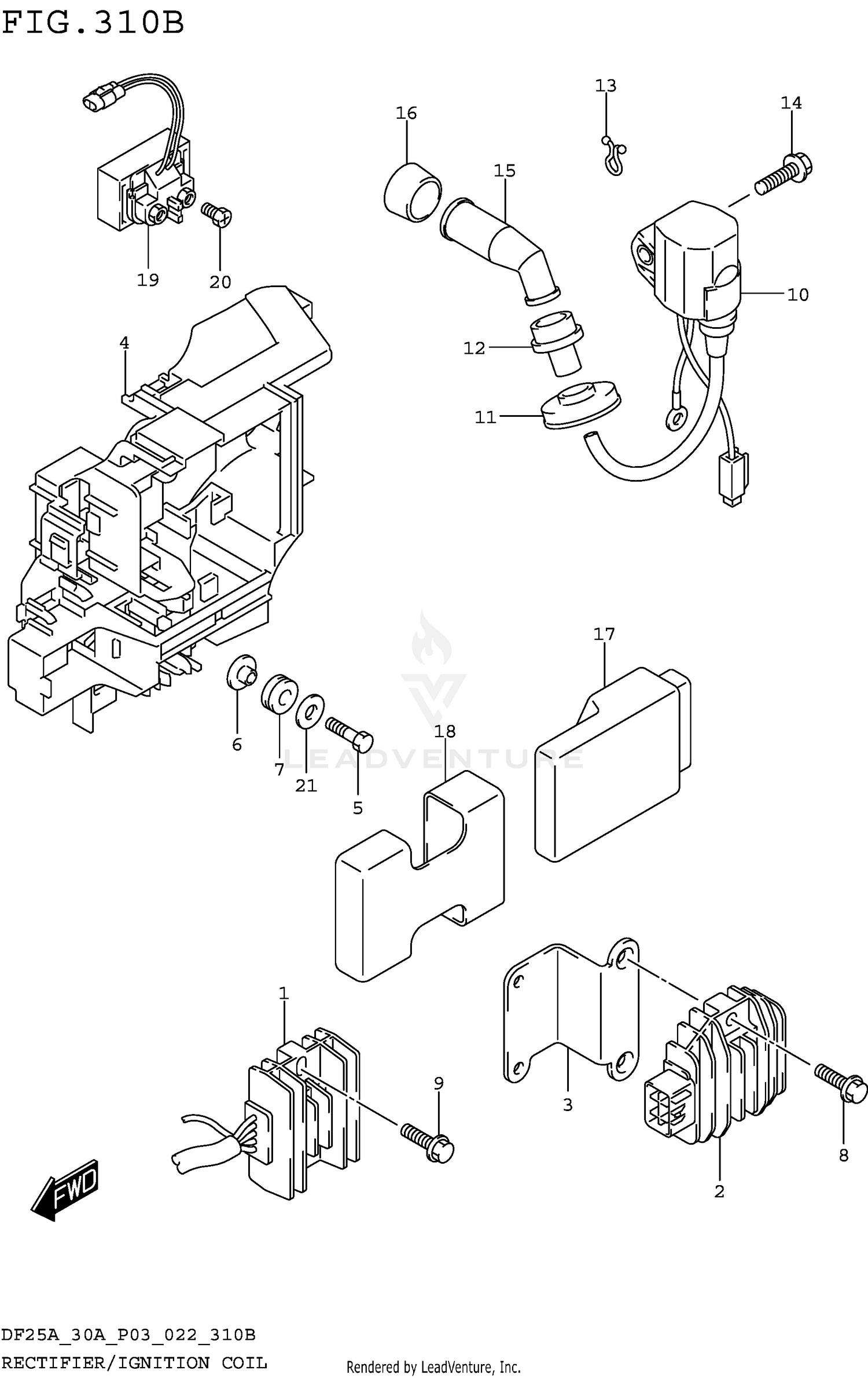 RECTIFIER/IGNITION COIL (DF25AT DF25ATH)