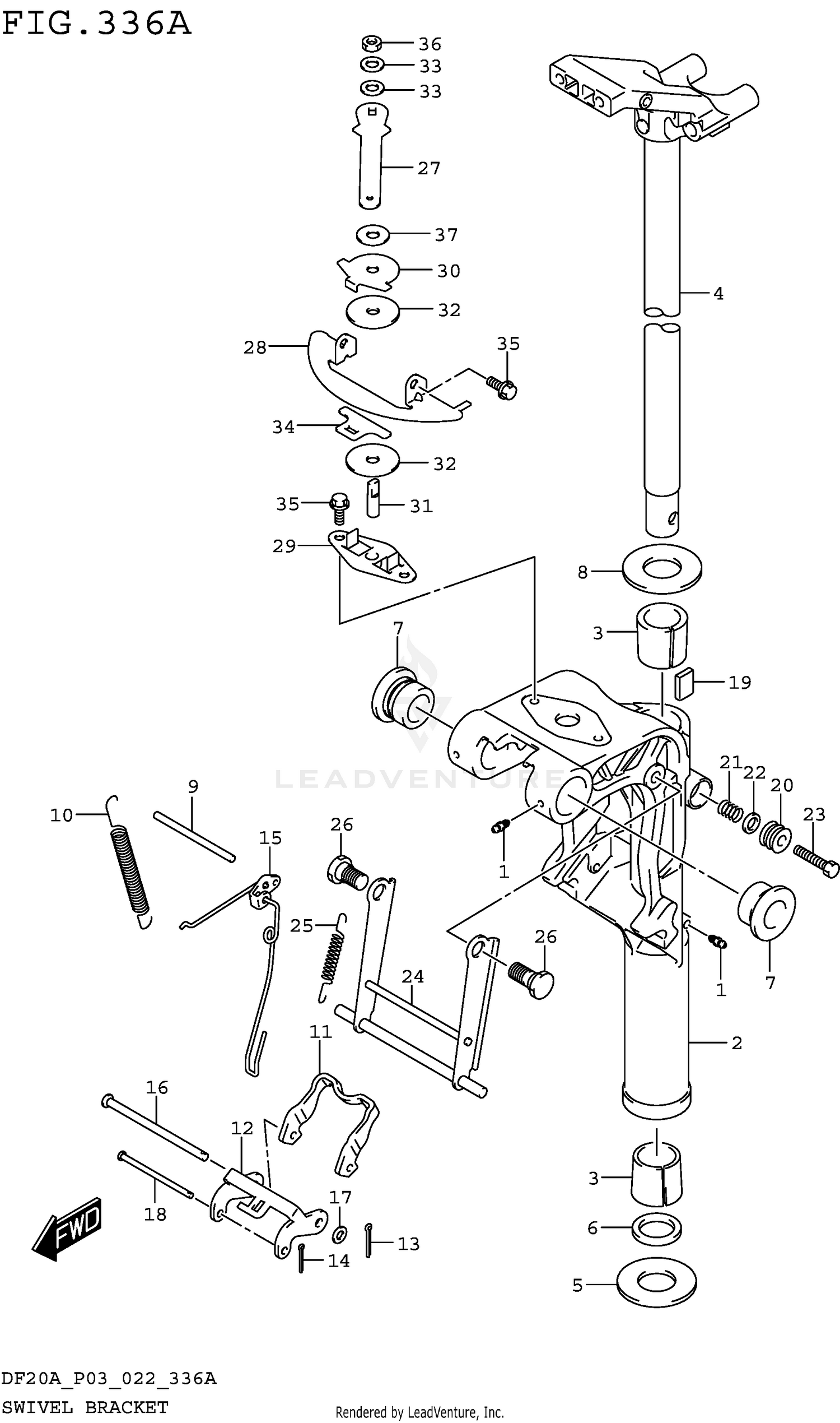 SWIVEL BRACKET (DF9.9B DF15A DF20A)