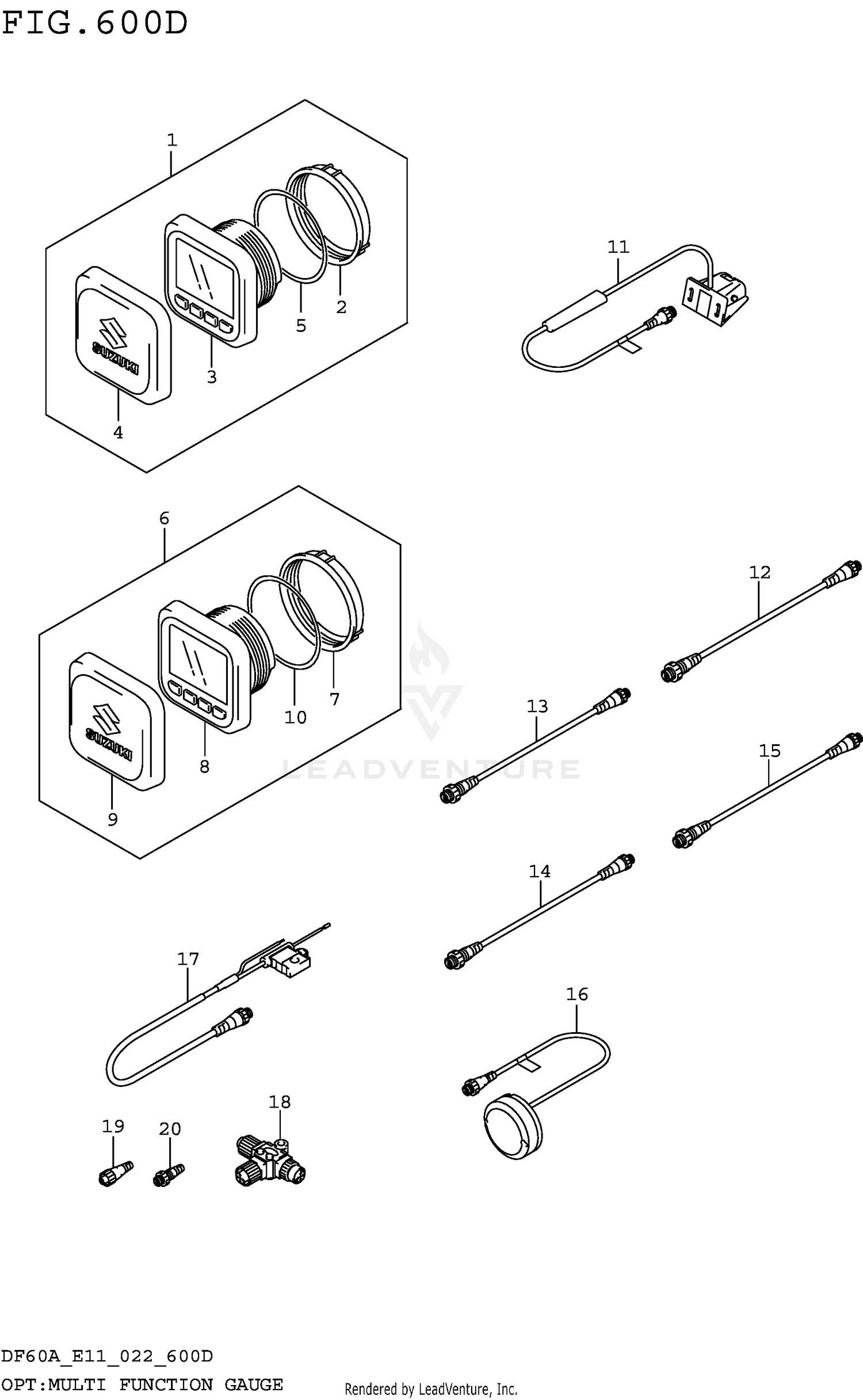OPT:MULTI FUNCTION GAUGE (SEE NOTE) 600D