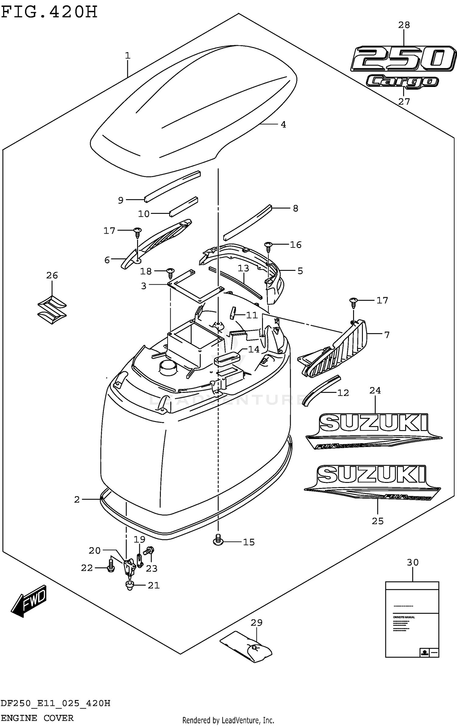 ENGINE COVER ((DF250T DF250Z):025)