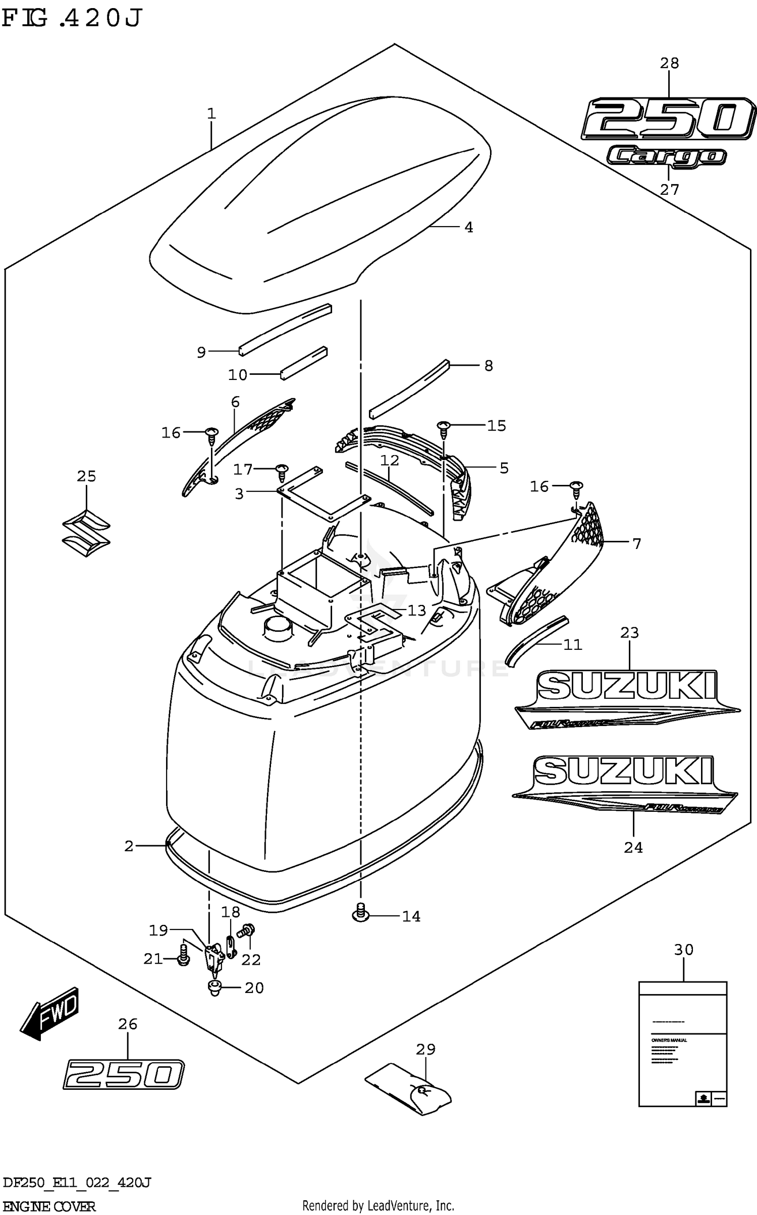 ENGINE COVER ((DF250T DF250Z):022)