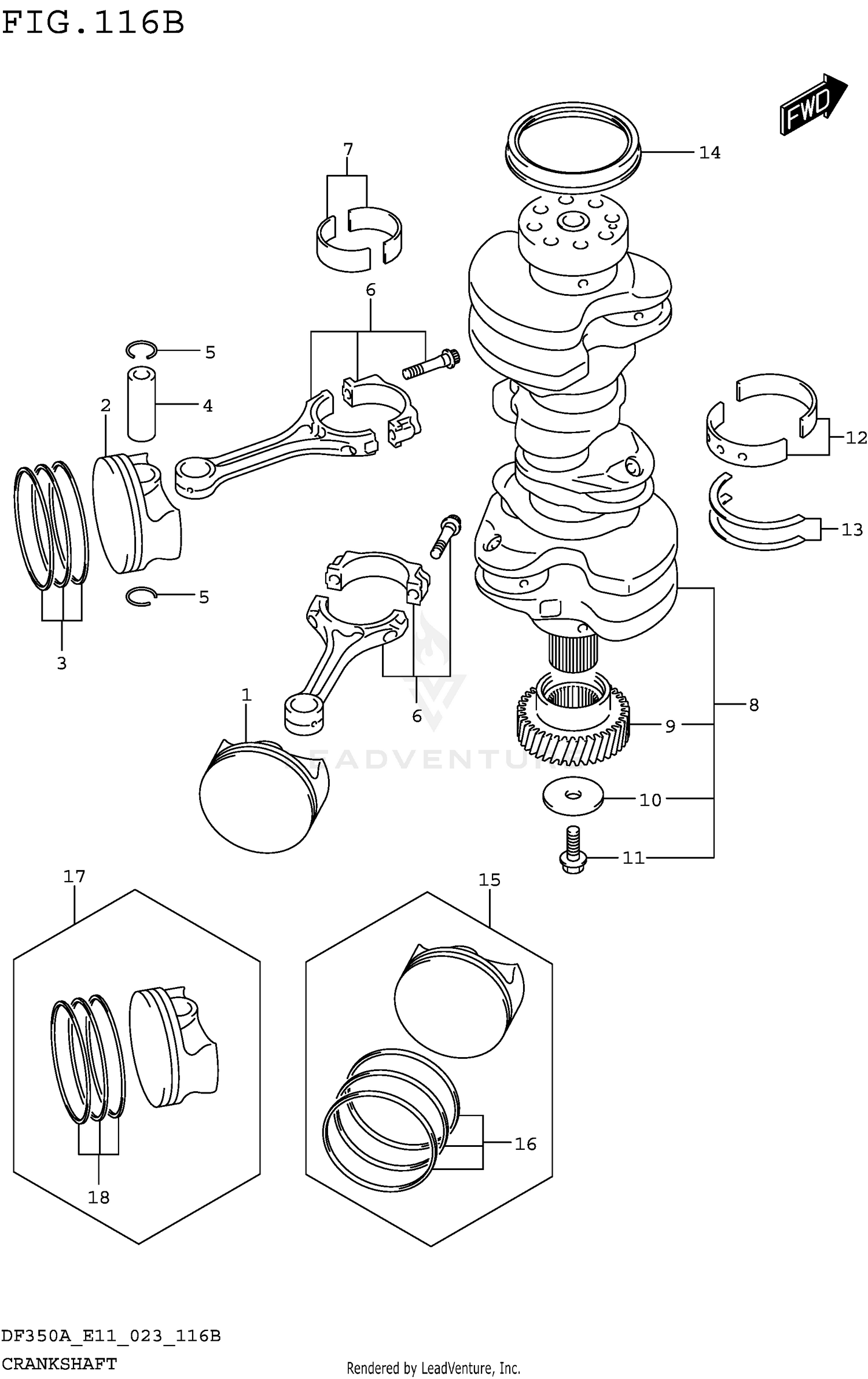 CRANKSHAFT (DF325A DF300B DF300BMD)