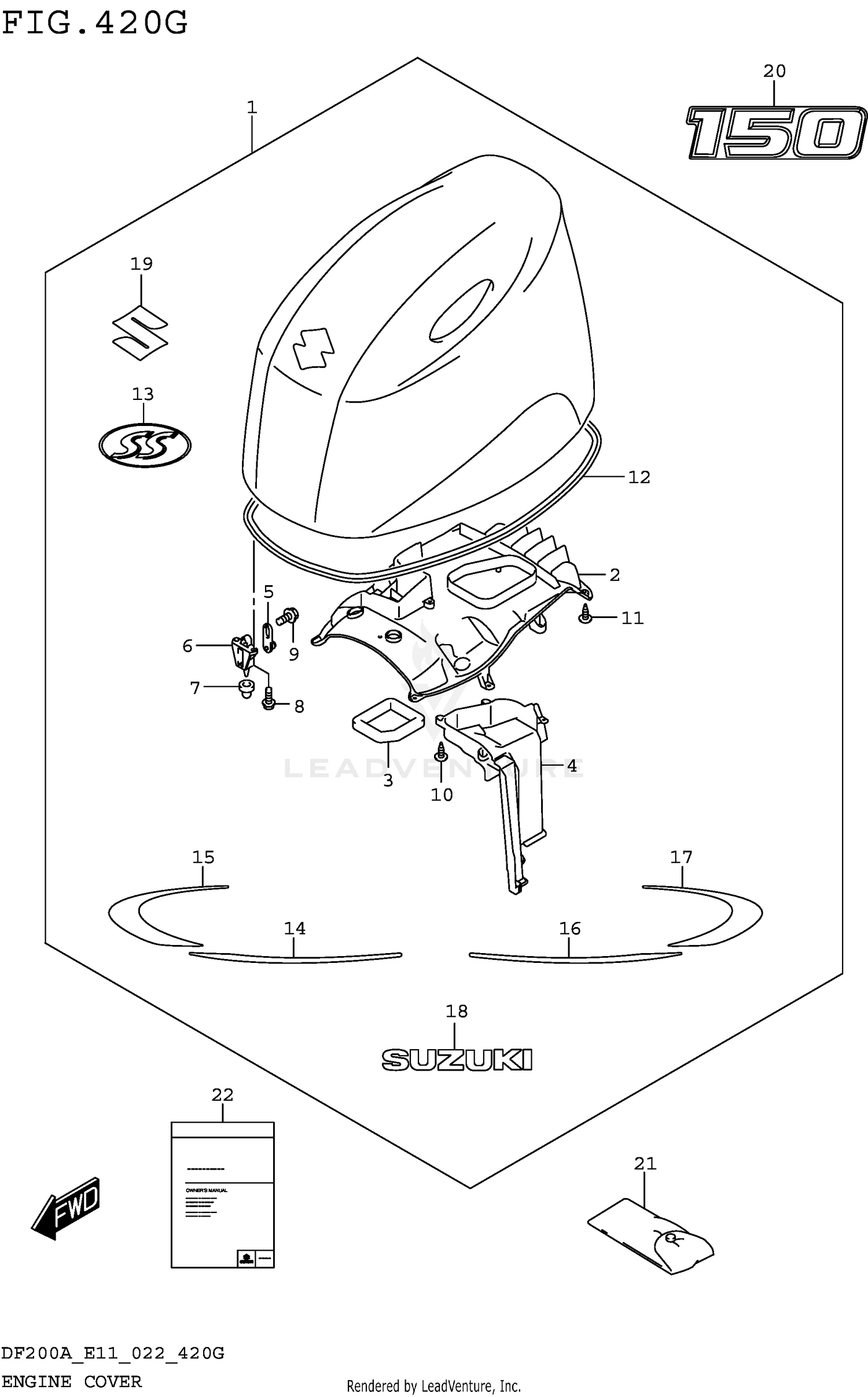ENGINE COVER (DF150AS:022)