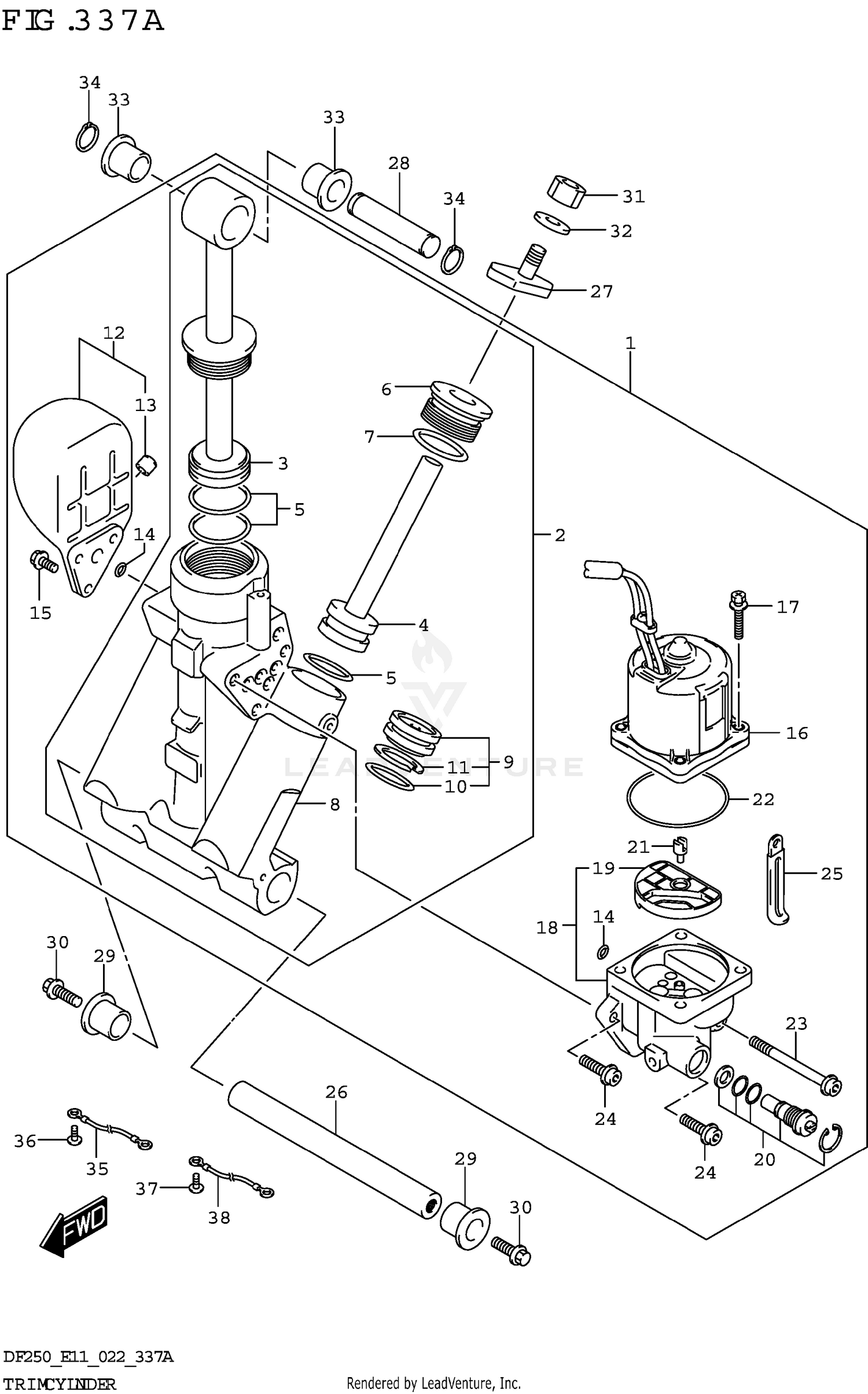 TRIM CYLINDER (L-TRANSOM)