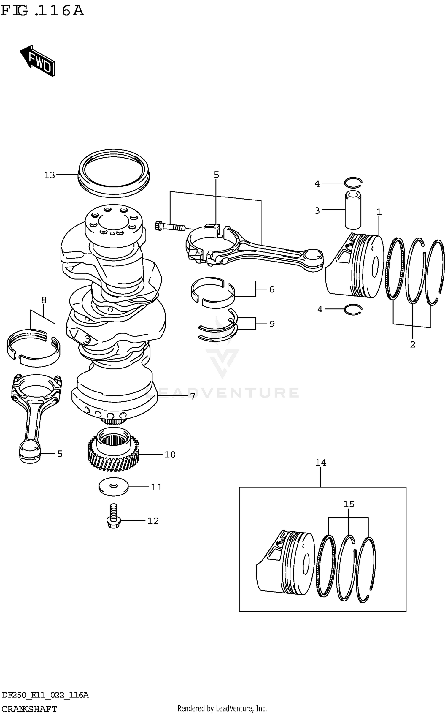 CRANKSHAFT (DF200T DF200Z DF225T DF225Z DF250T DF250Z)