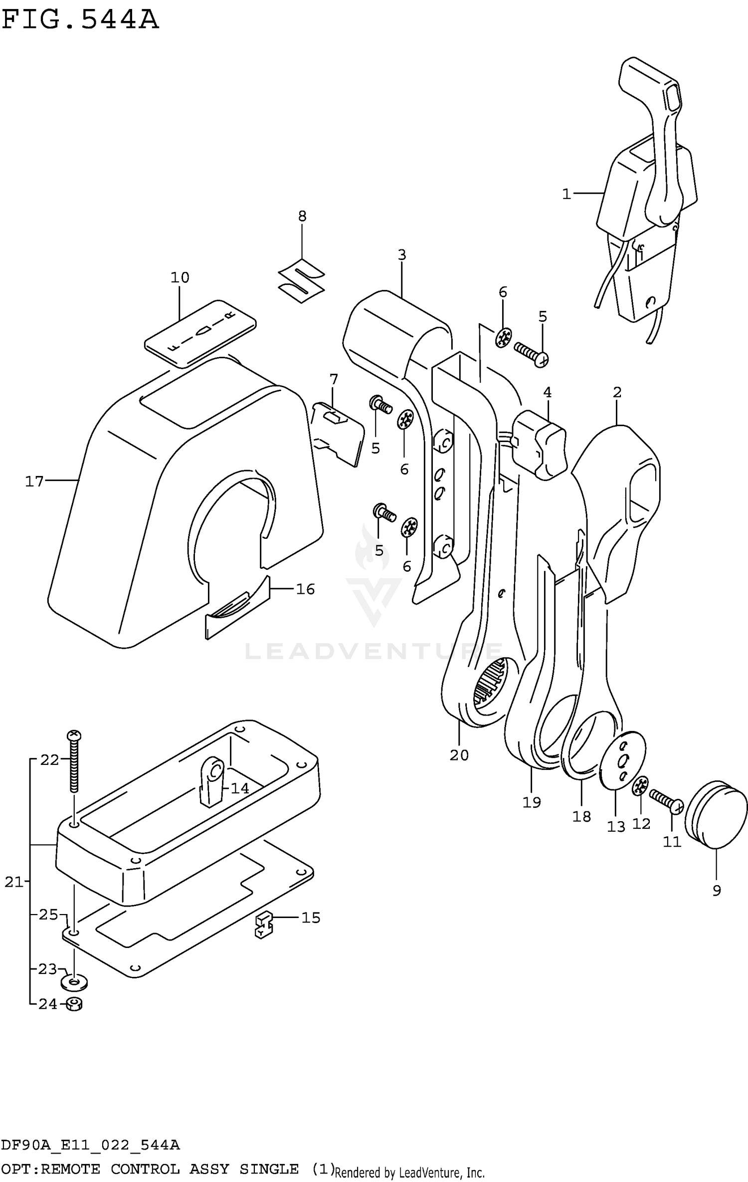 OPT:REMOTE CONTROL ASSY SINGLE (1) (SEE NOTE)