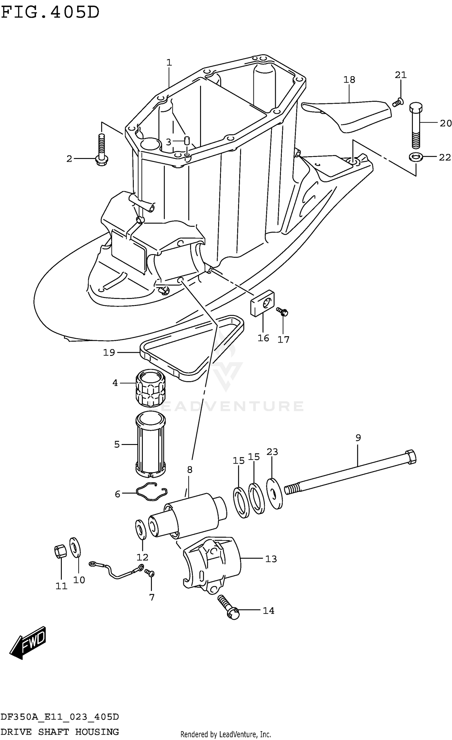 DRIVE SHAFT HOUSING (SEE NOTE) 405D