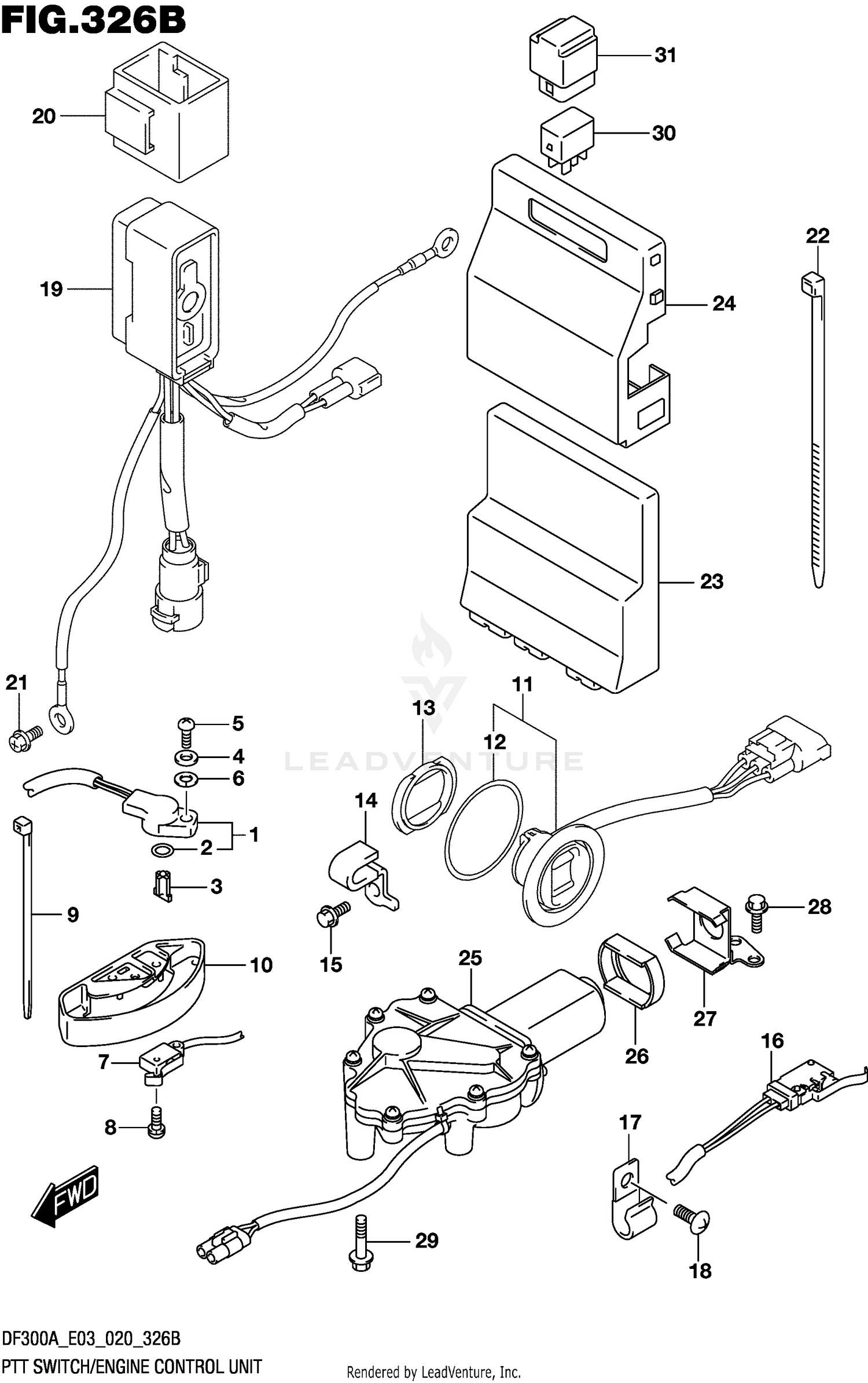 PTT SWITCH/ENGINE CONTROL UNIT (DF250A)