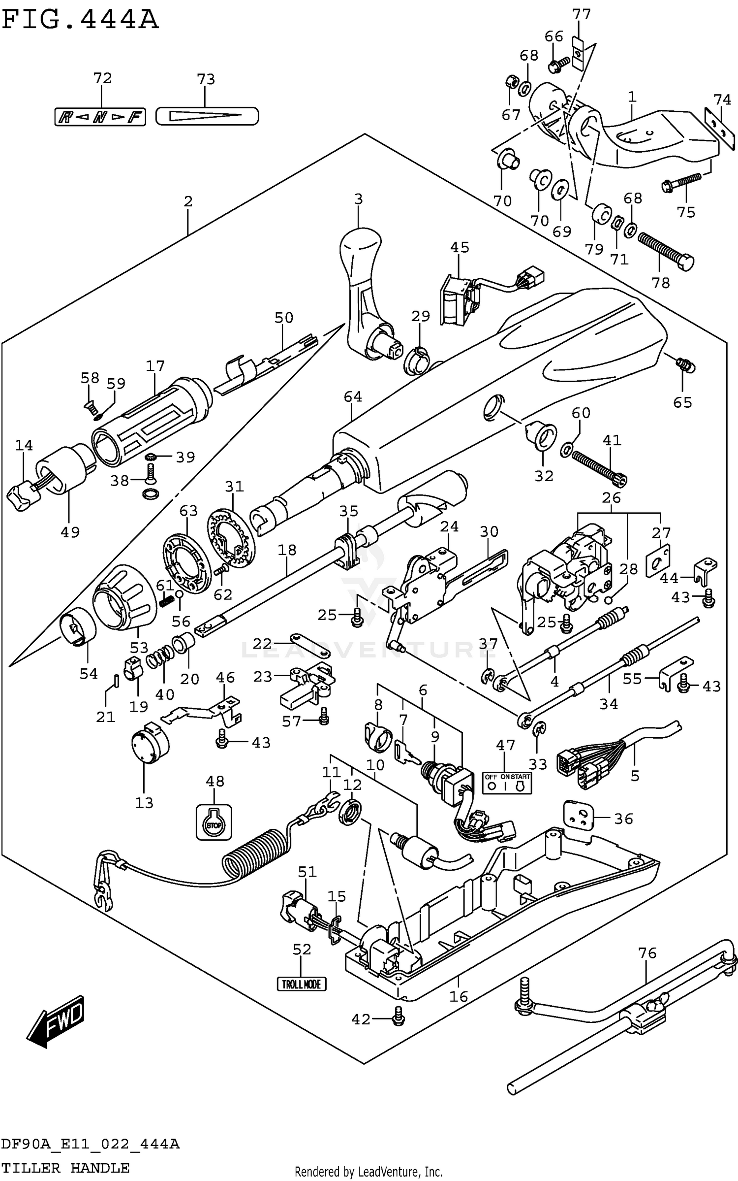 TILLER HANDLE ((DF70ATH DF90ATH):(020 021))