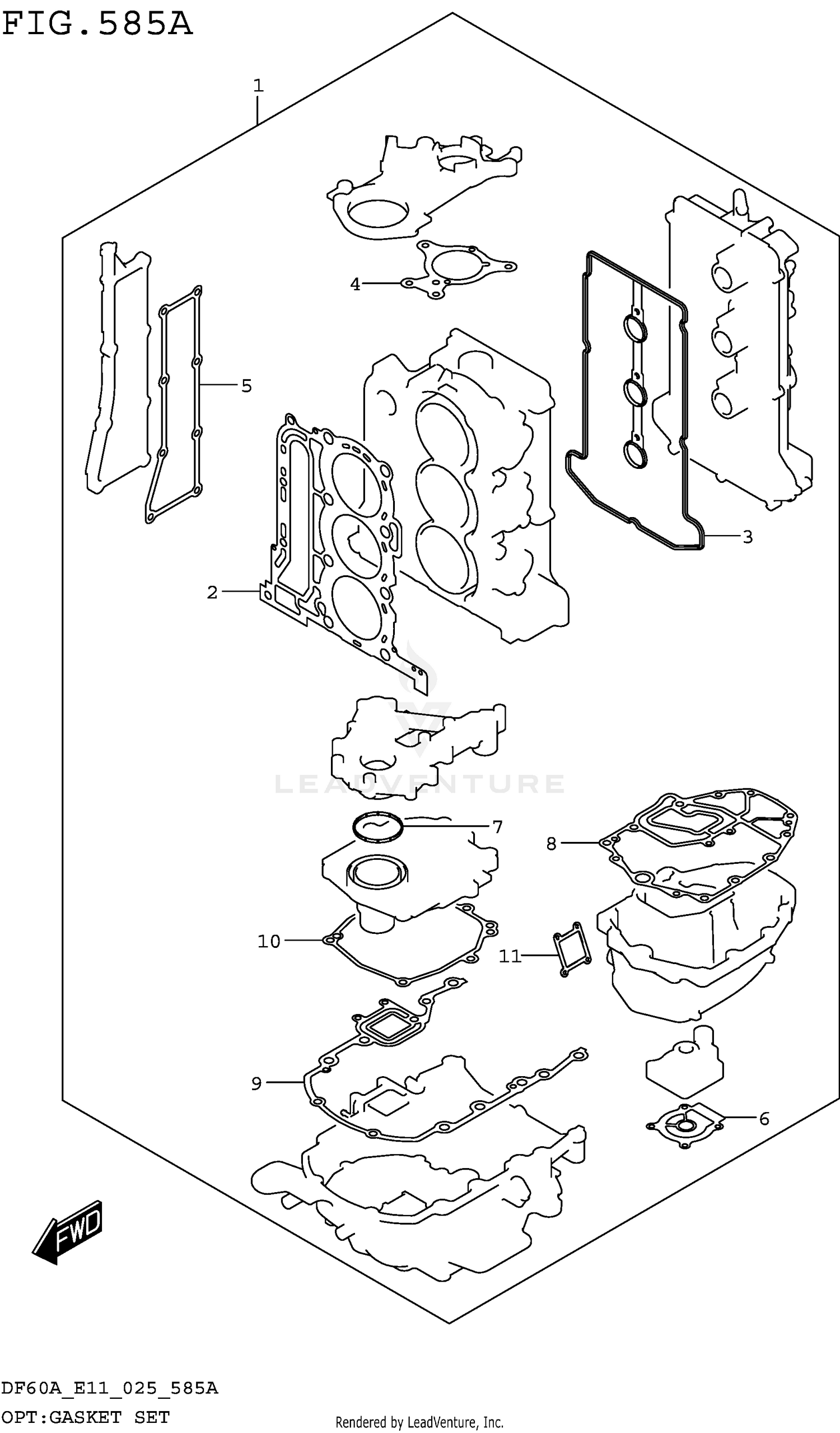 OPT:GASKET SET (SEE NOTE) 585A