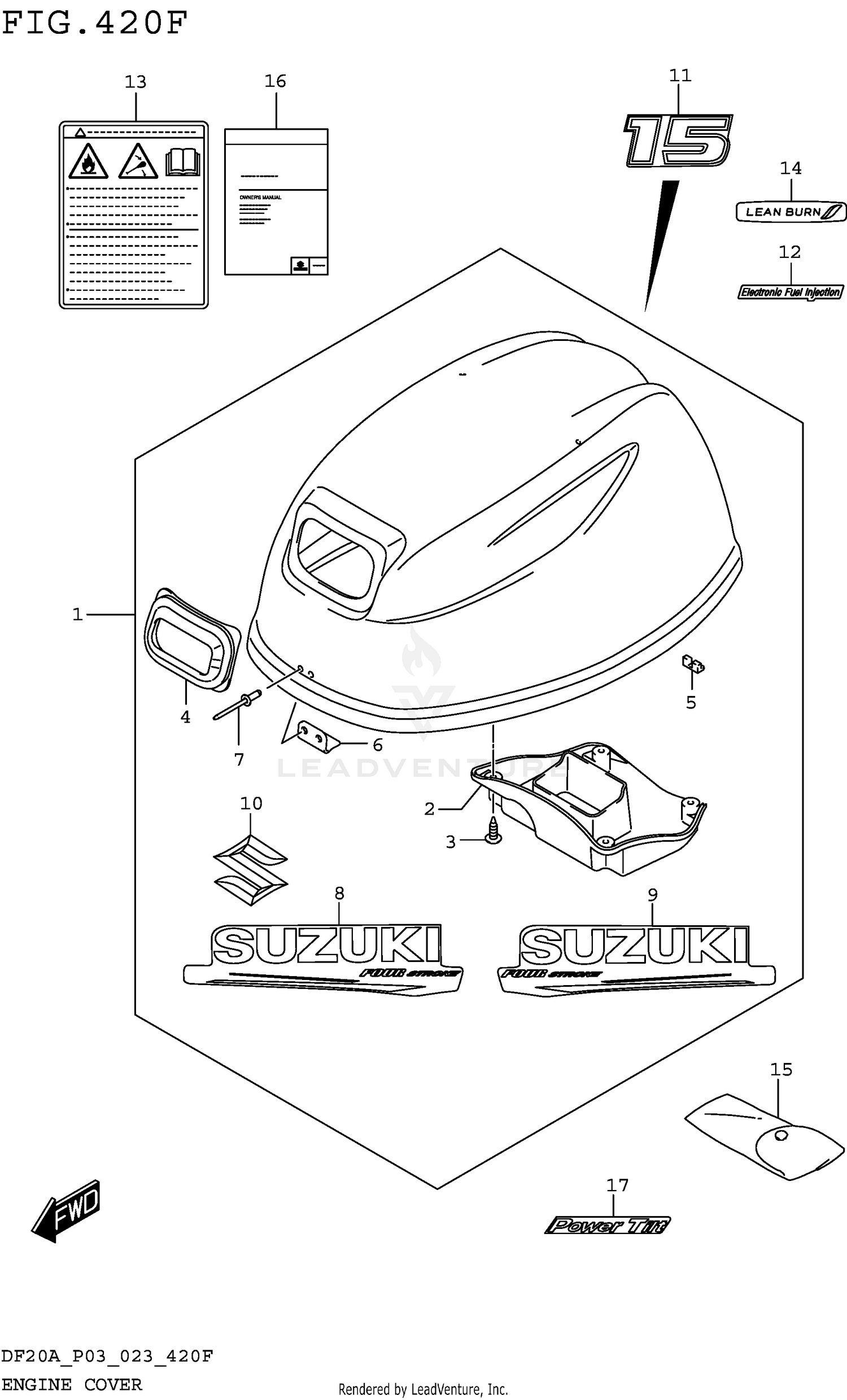 ENGINE COVER ((DF15A DF15ATH):020:FOR Y5S)