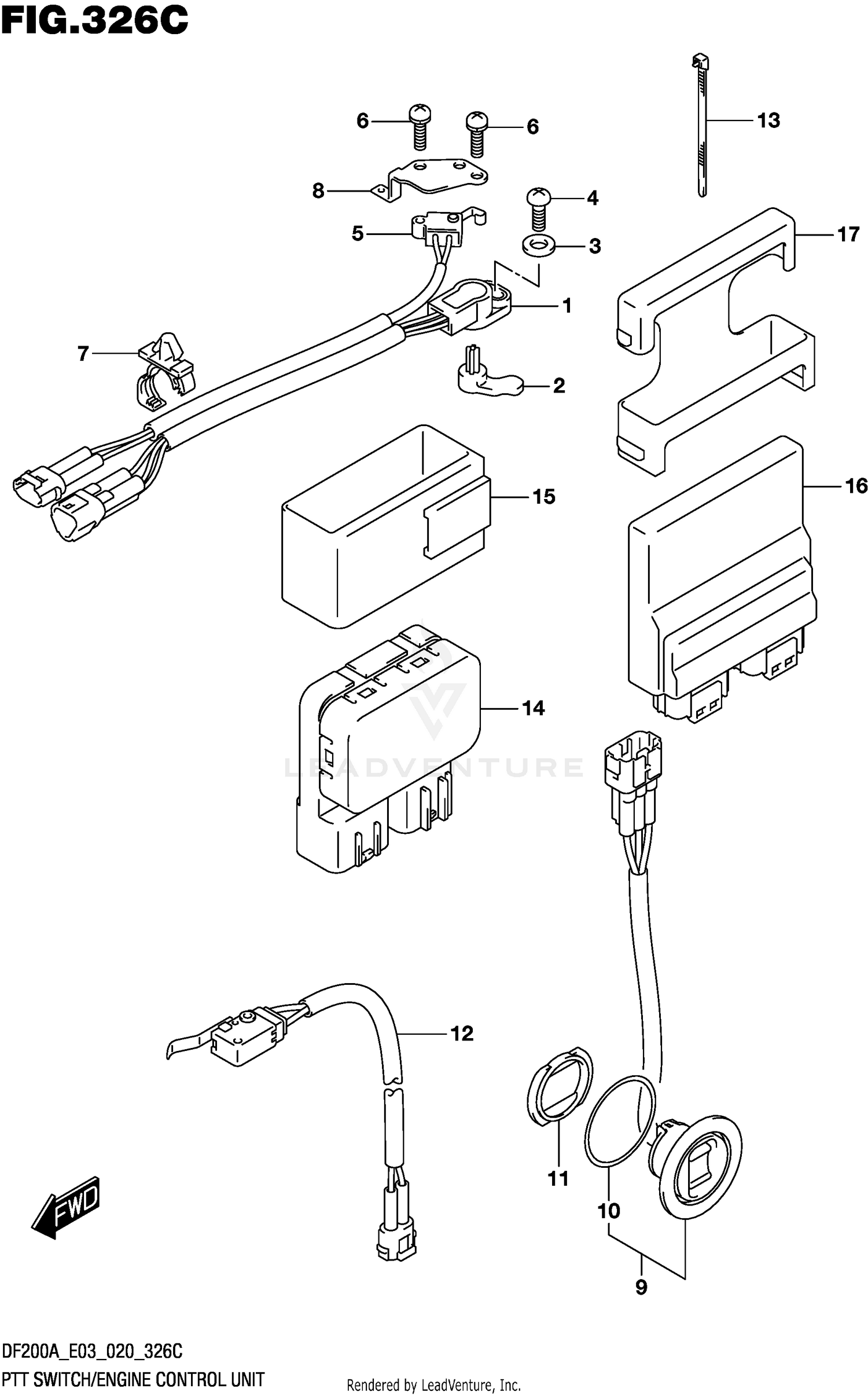PTT SWITCH/ENGINE CONTROL UNIT (DF150AT)(DF150AZ)