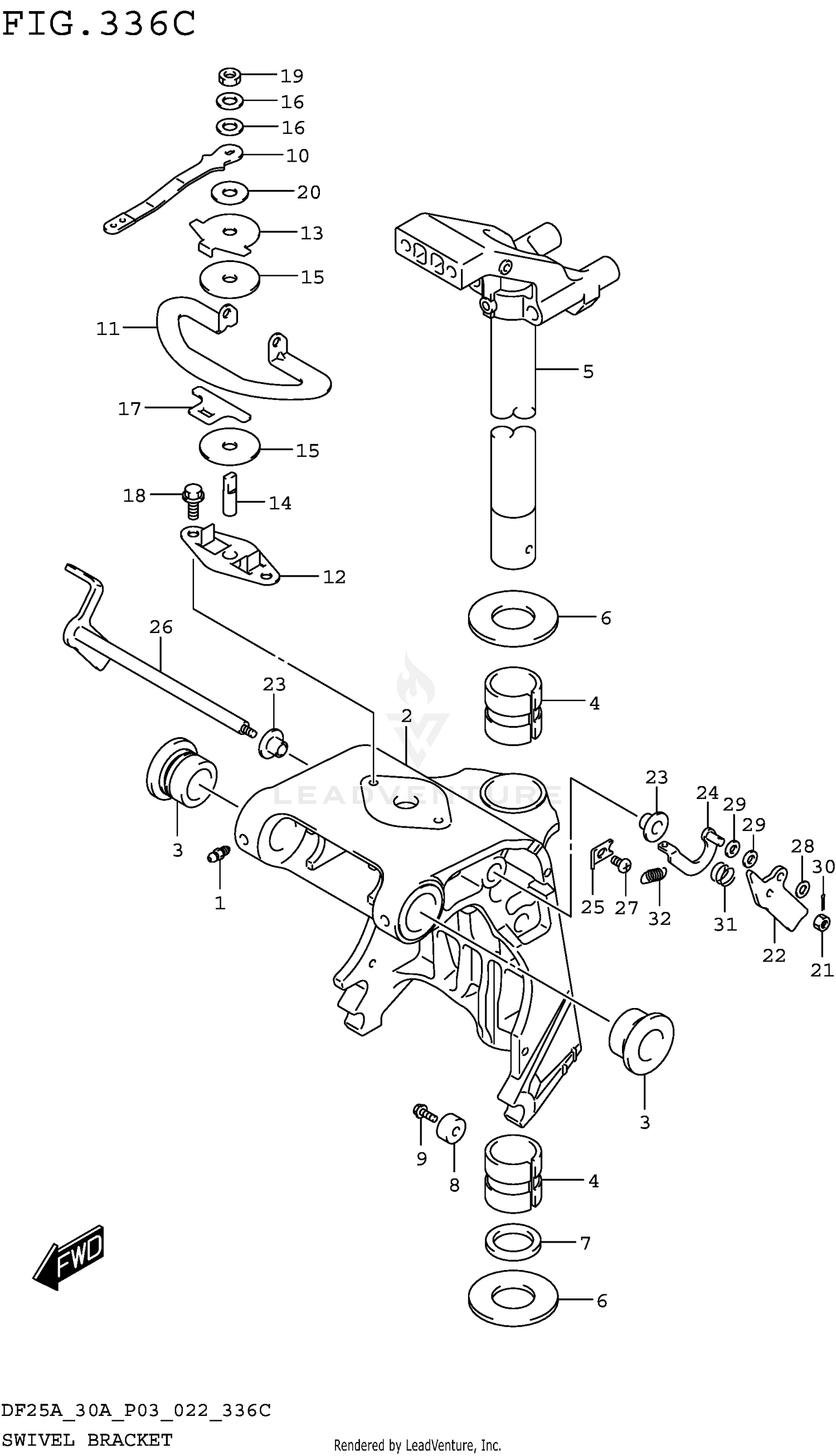 SWIVEL BRACKET (DF25ATH DF30ATH)