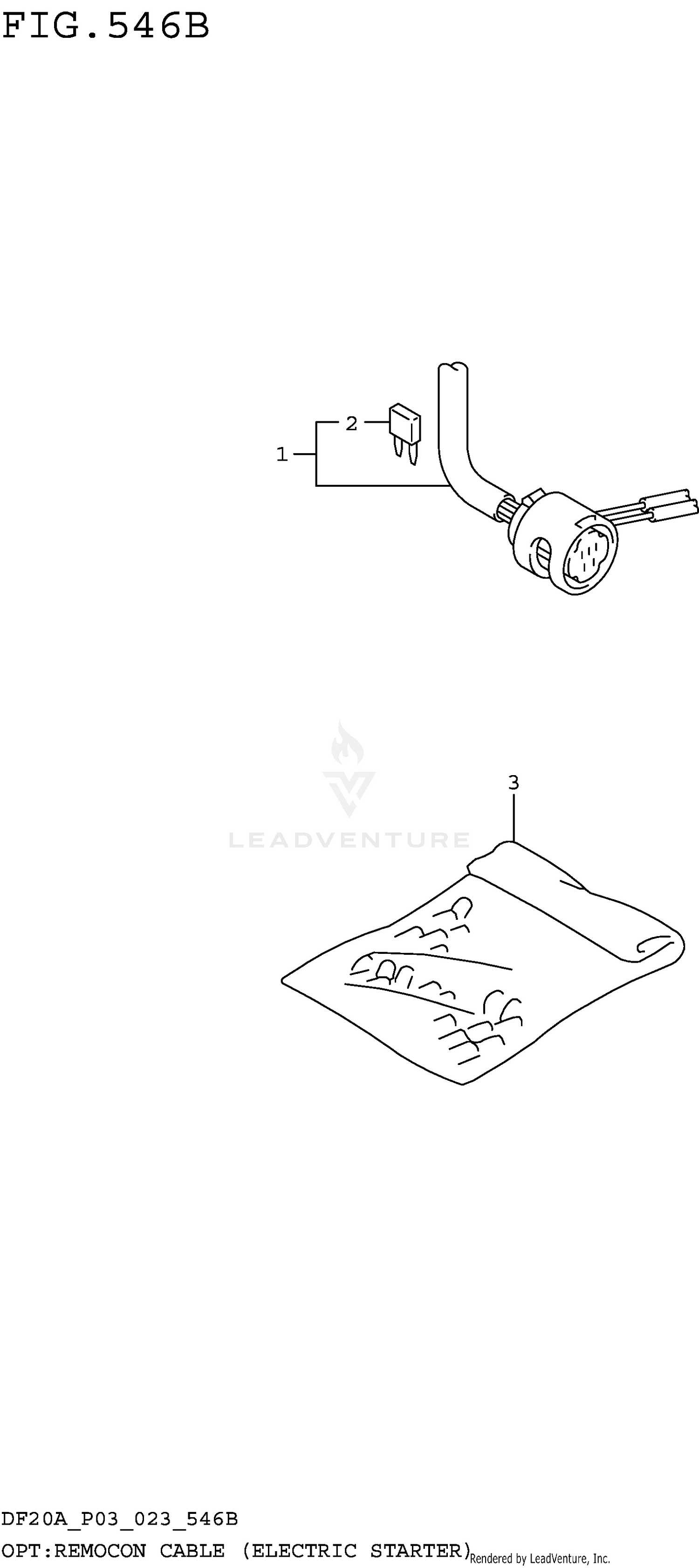 OPT:REMOCON CABLE (ELECTRIC STARTER) (SEE NOTE) 546B