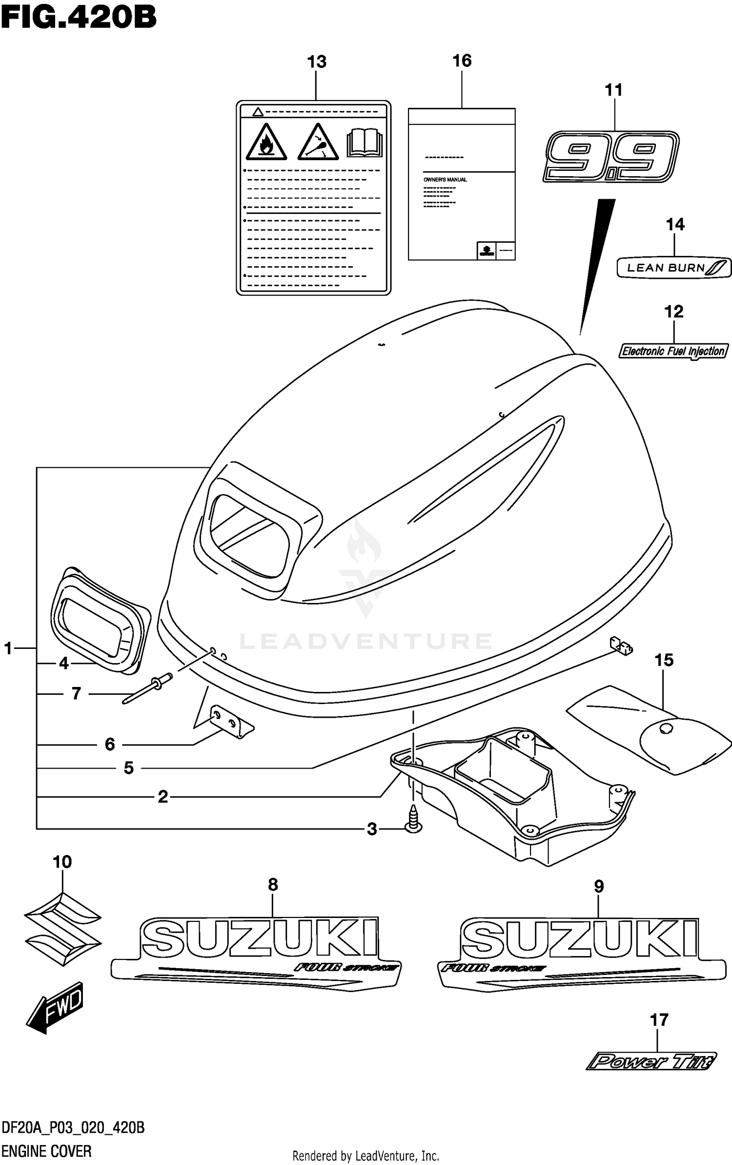 ENGINE COVER (DF9.9BT)(DF9.9BTH)