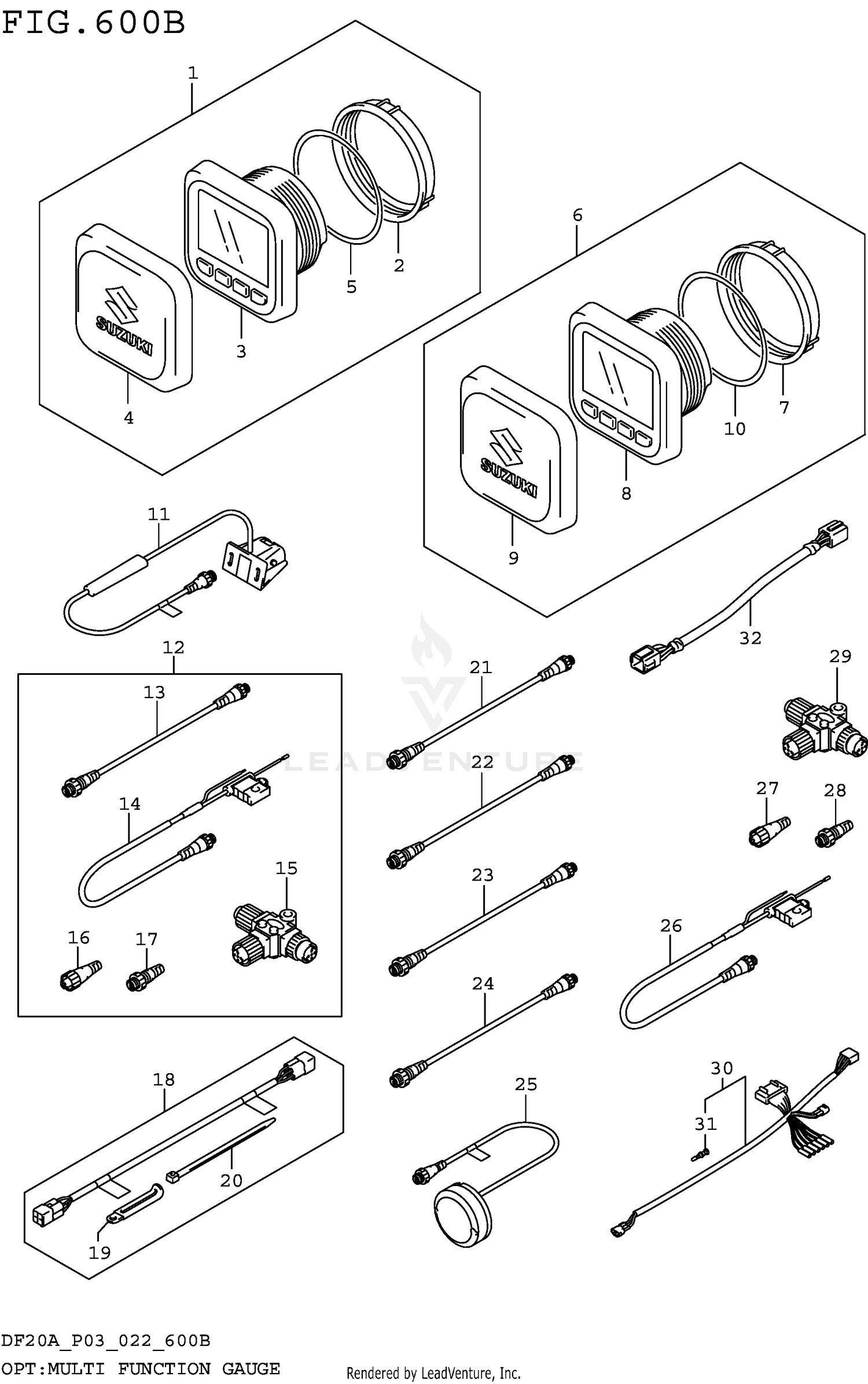 OPT:MULTI FUNCTION GAUGE (SEE NOTE) 600B