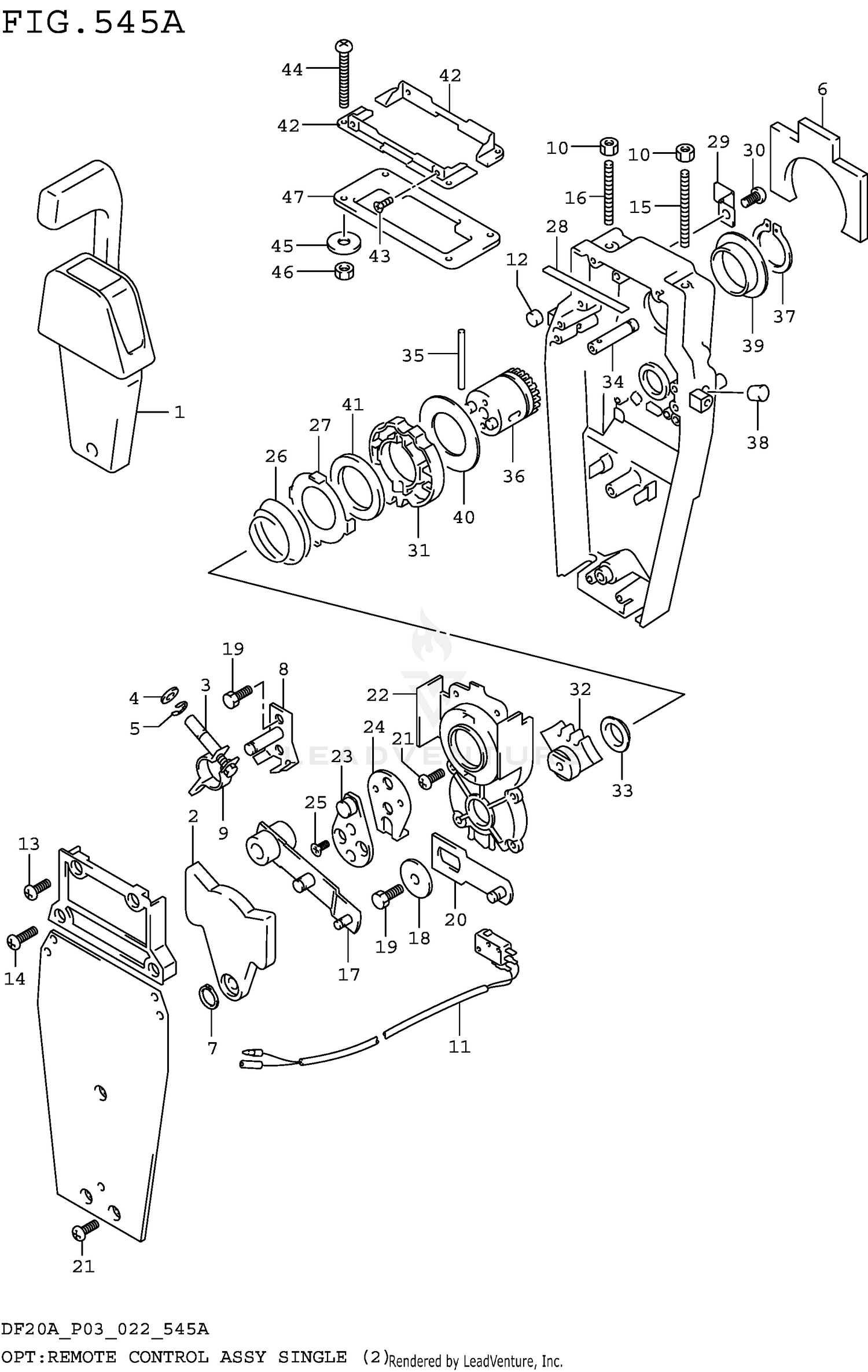 OPT:REMOTE CONTROL ASSY SINGLE (2) (SEE NOTE) 545A