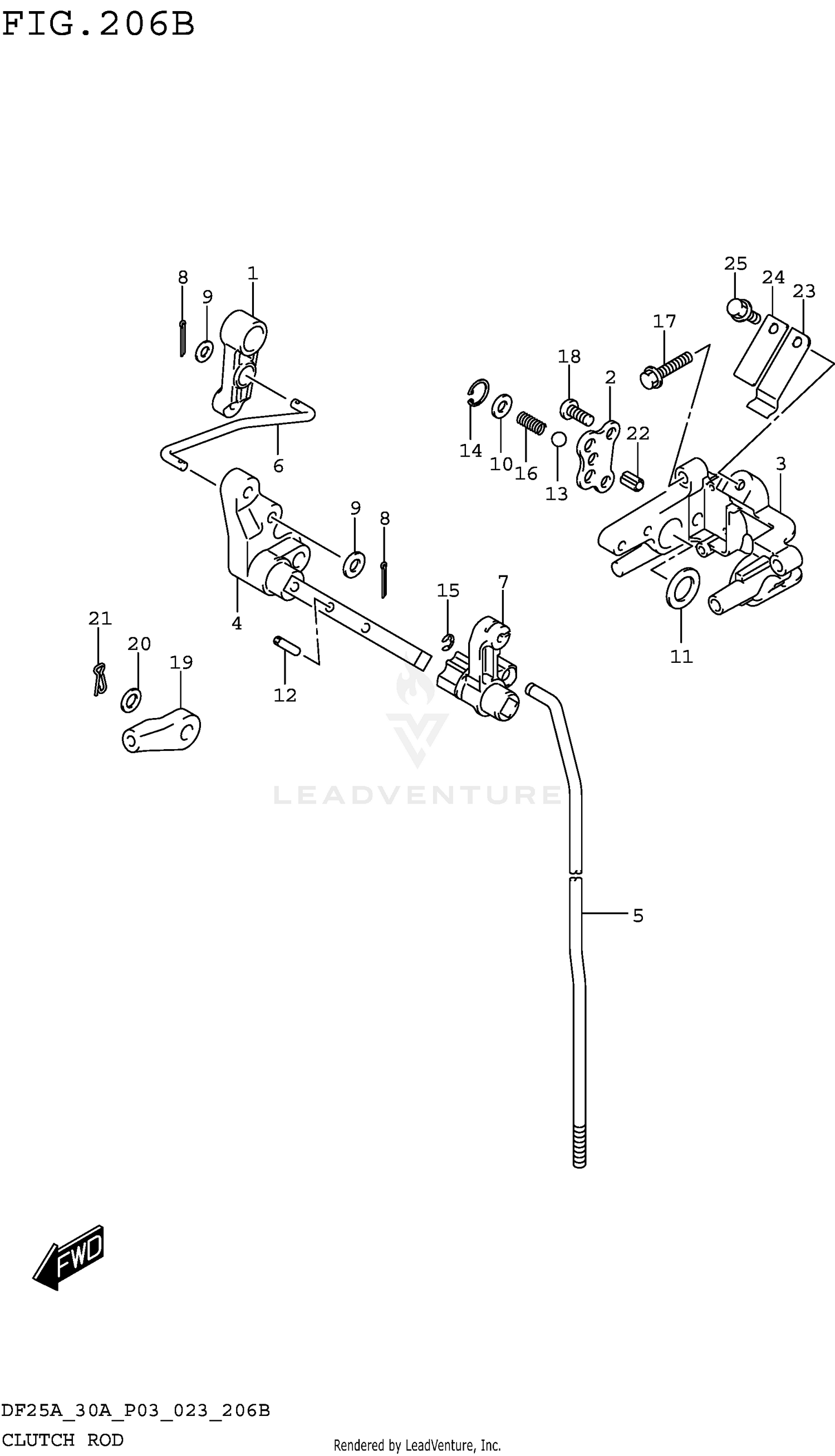 CLUTCH ROD (DF25AT DF30AT)