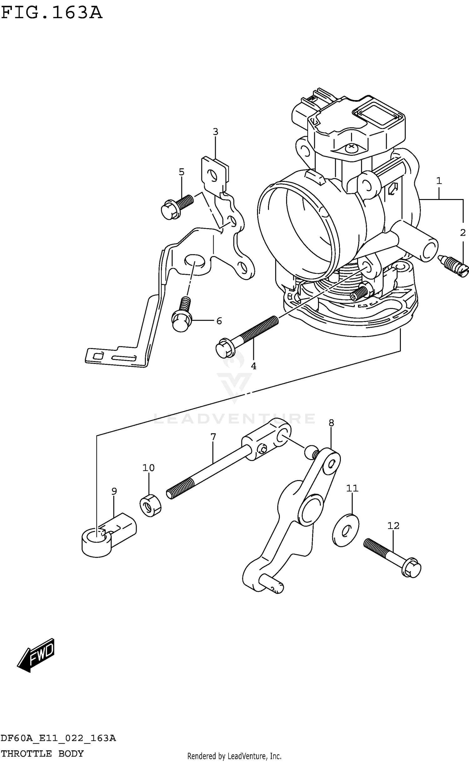 THROTTLE BODY (SEE NOTE) 163A