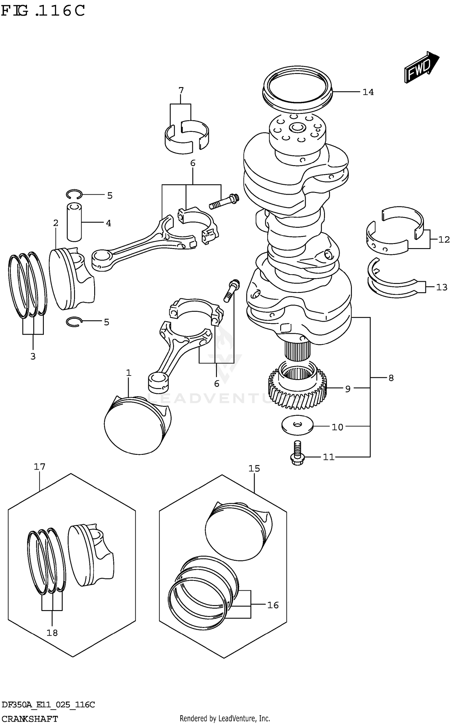 CRANKSHAFT (DF325A DF300B DF300BMD)