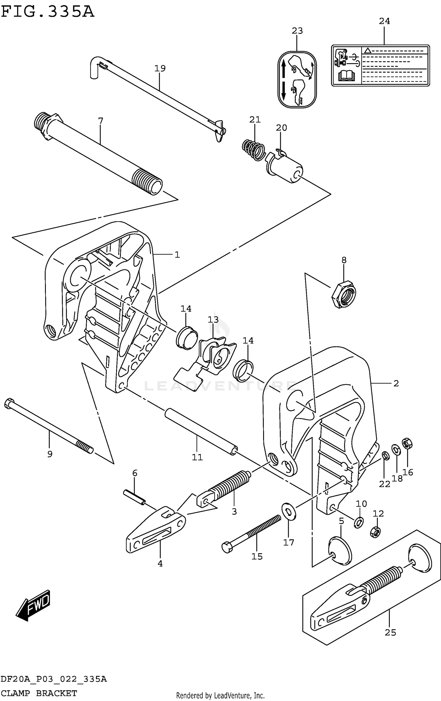 CLAMP BRACKET (DF9.9B DF15A DF20A)