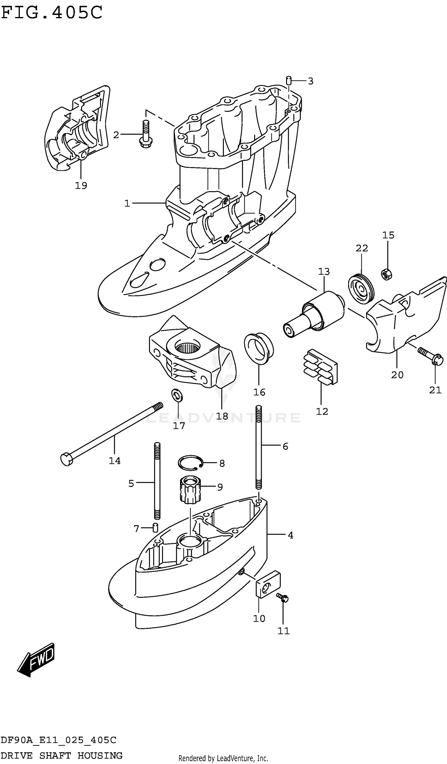 DRIVE SHAFT HOUSING (DF90ATH:E40)