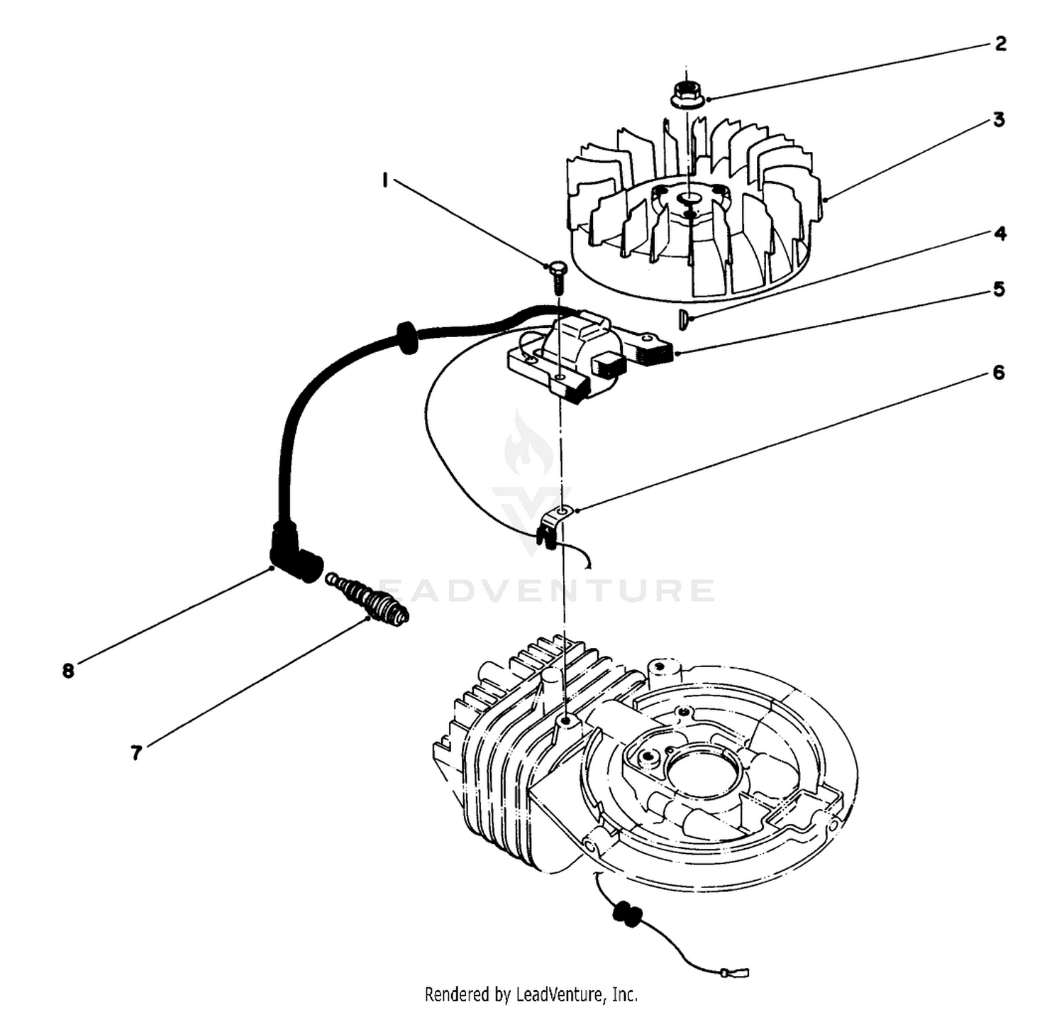 Flywheel  Magneto Assembly (engine Model No. 47pk9)