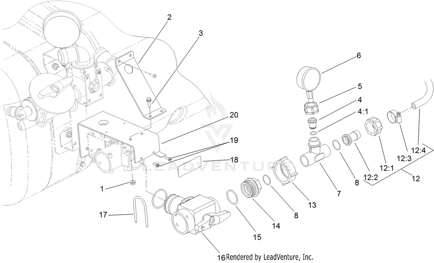 3-Way Valve and Gauge Assembly