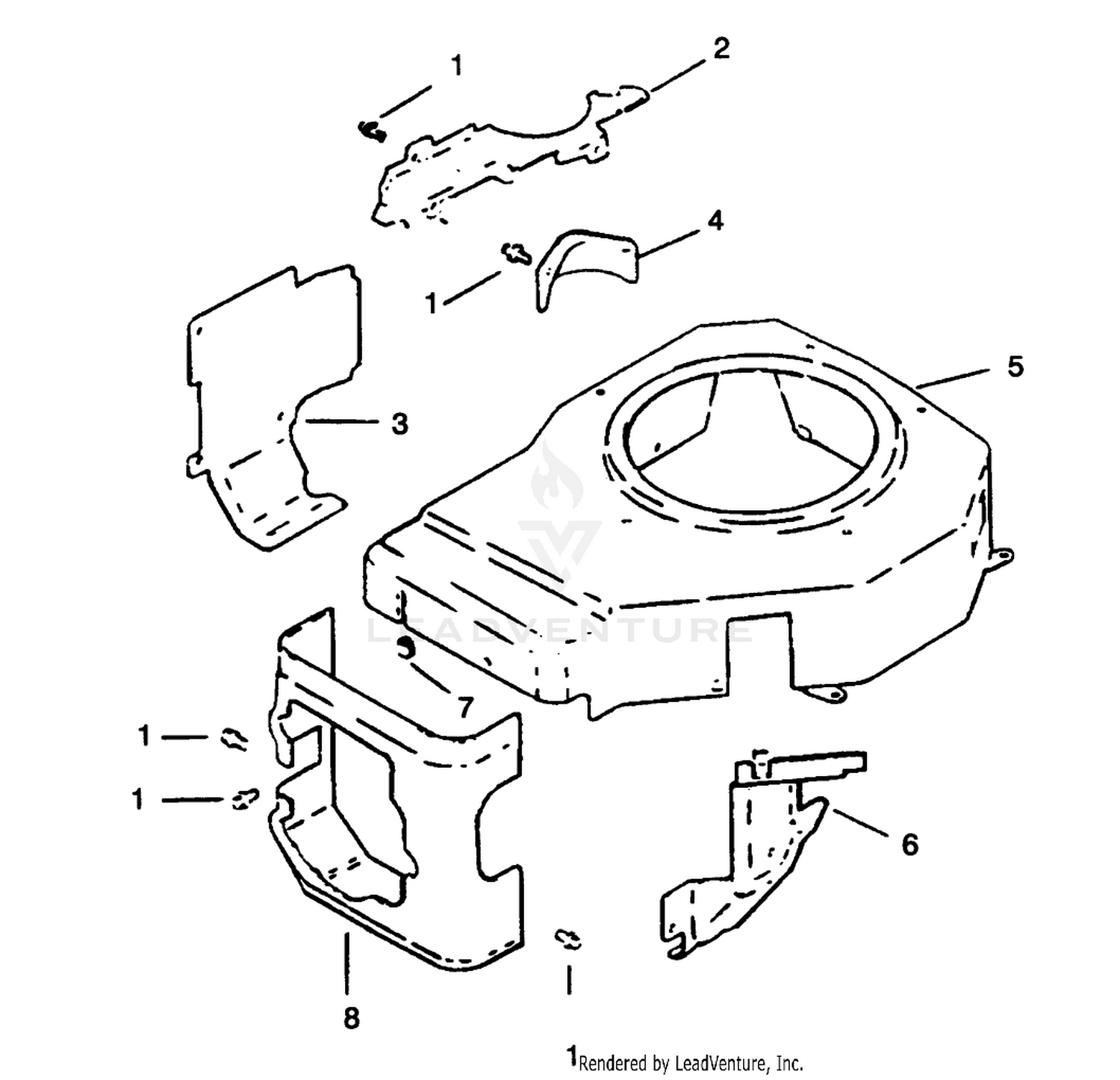 Blower Housing  Baffle-Engine Kohler Model No. Cv12.5t-1254