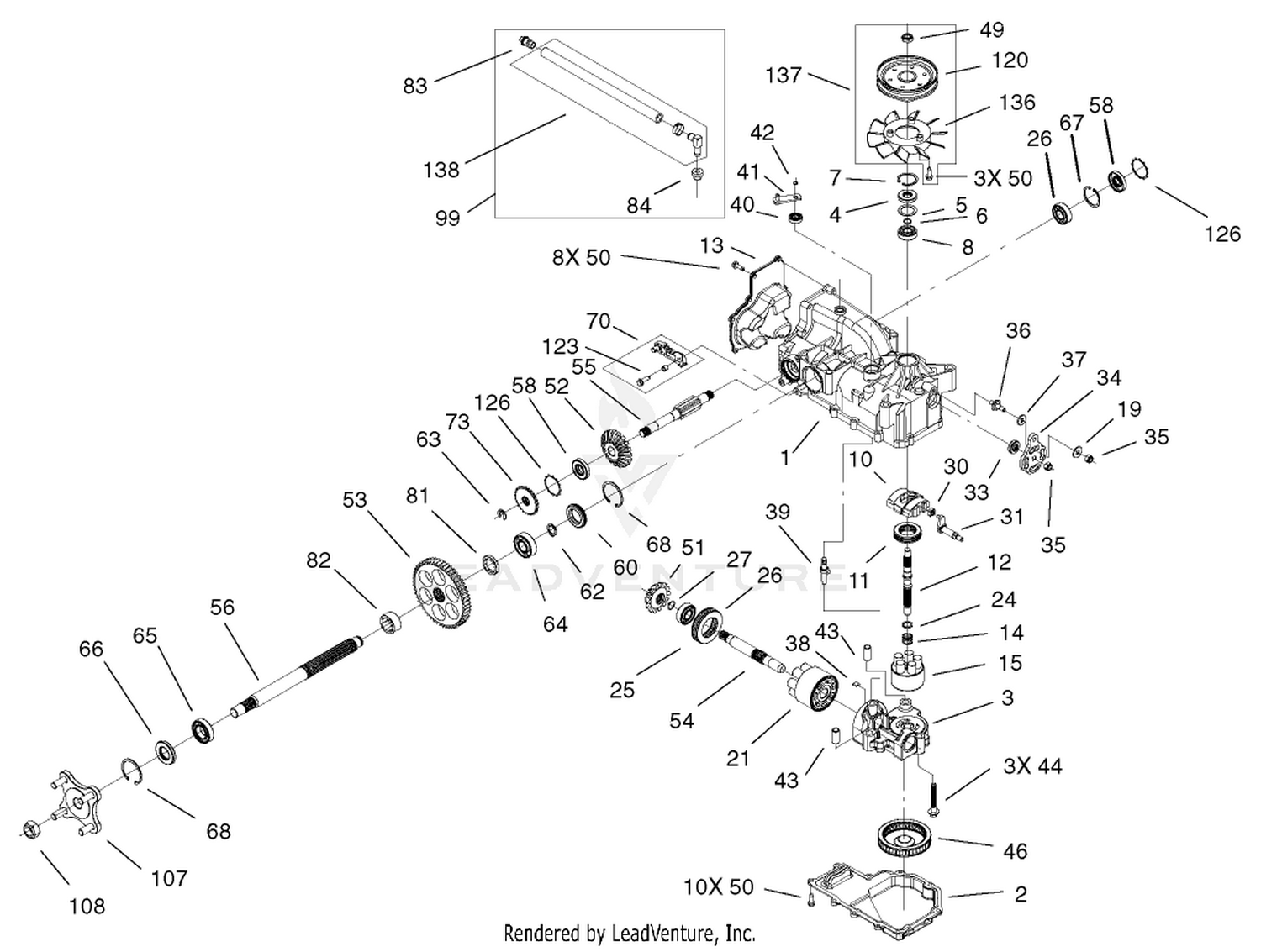 RH Hydro Transaxle Assembly No. 100-7360
