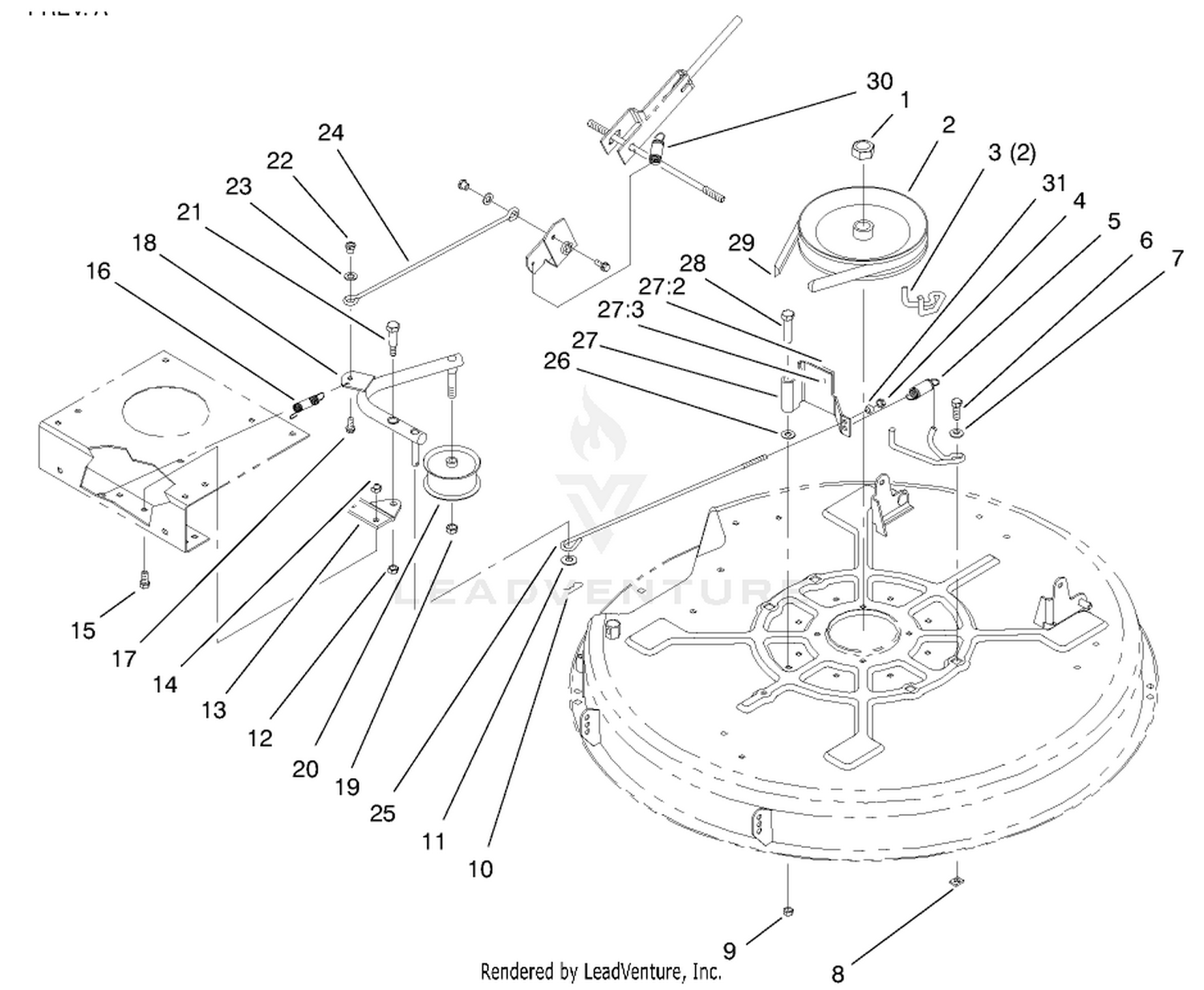 Pulley  Belt Assembly (32" Cutting Unit)