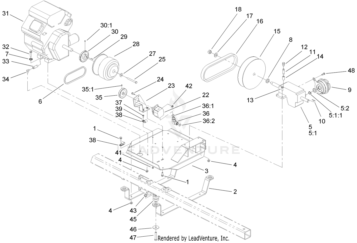 Engine and Gearbox Assembly