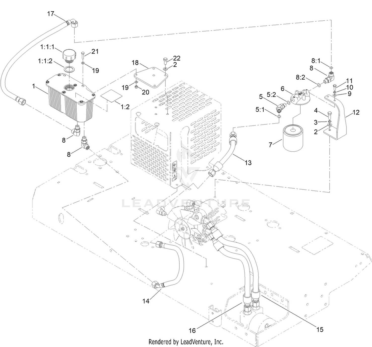 Oil Tank and Hose Assembly