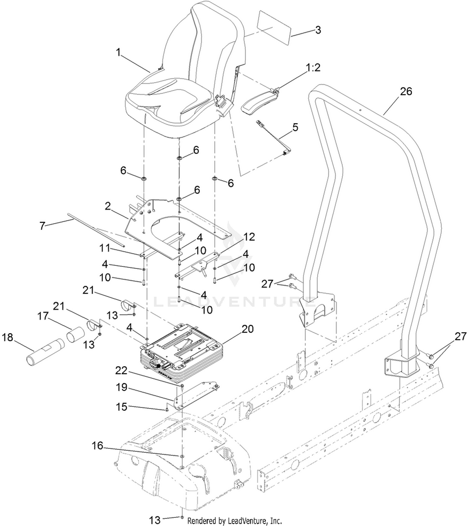 Seat Mounting and Roll-Over Protection System Assembly