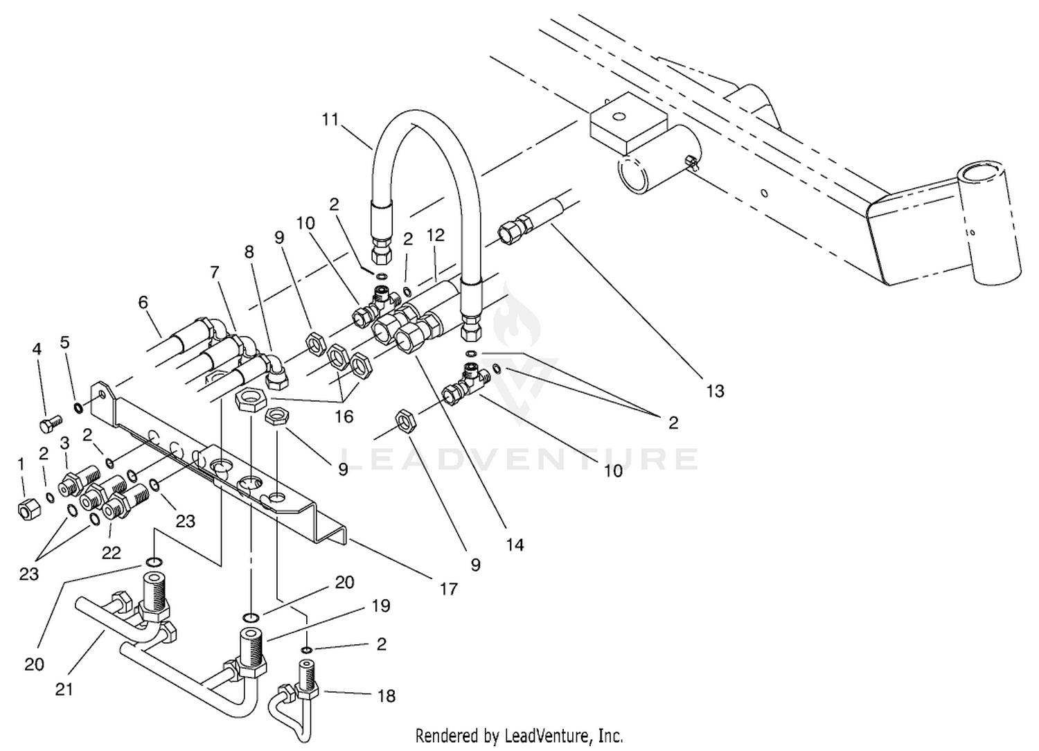 Rear Axle Plumbing Assembly (model No. 03707 Only)