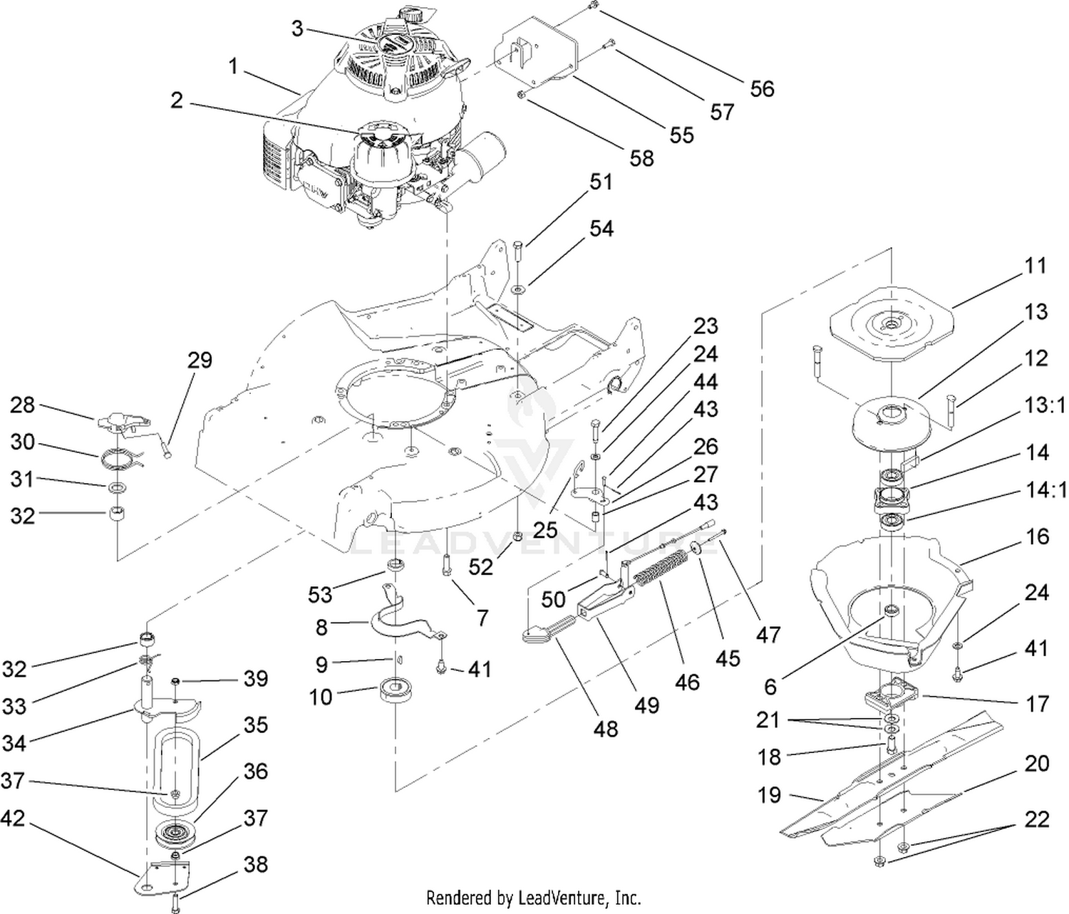 Engine and Blade Assembly