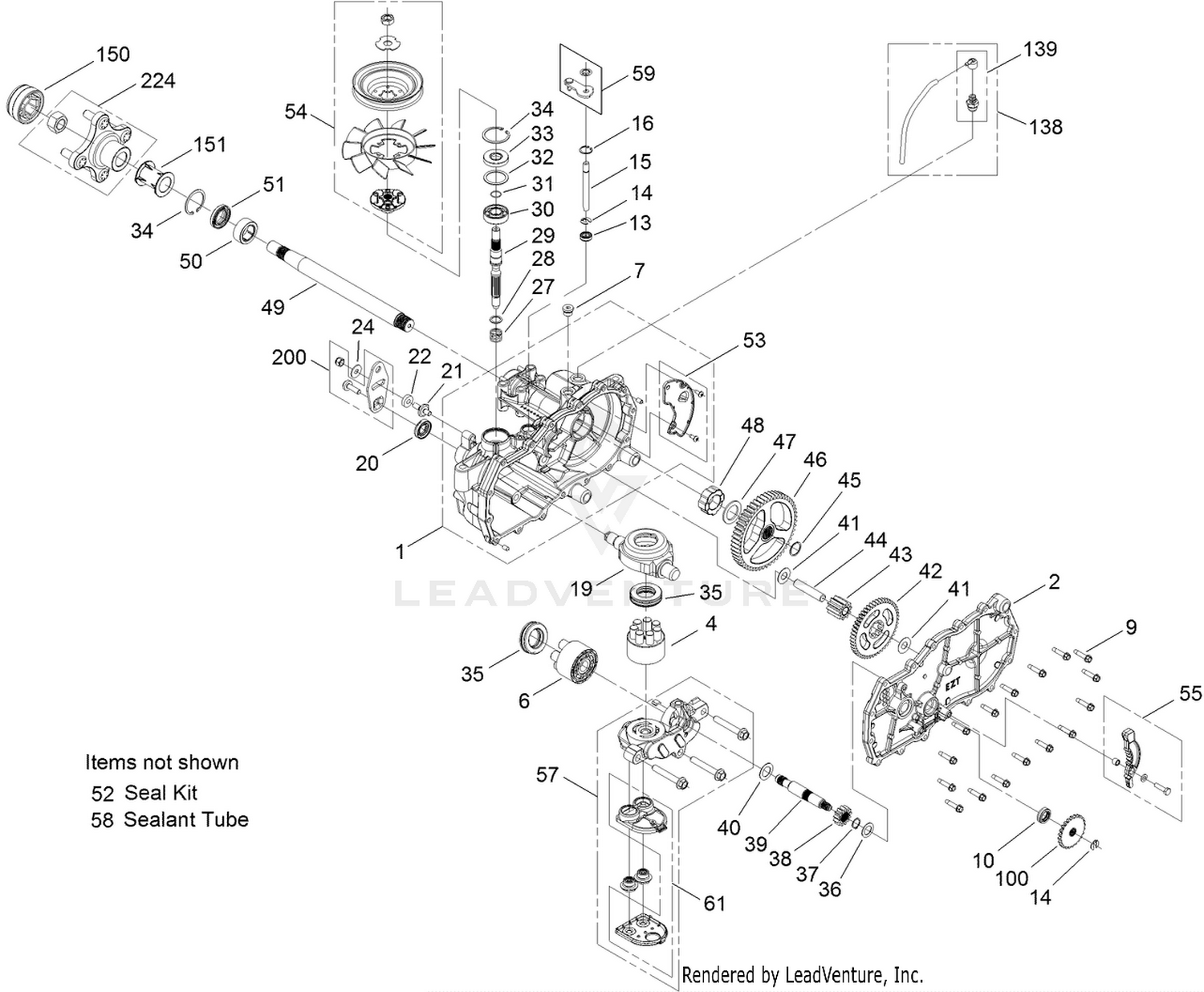 LH Hydro Transaxle Assembly No. 119-3350