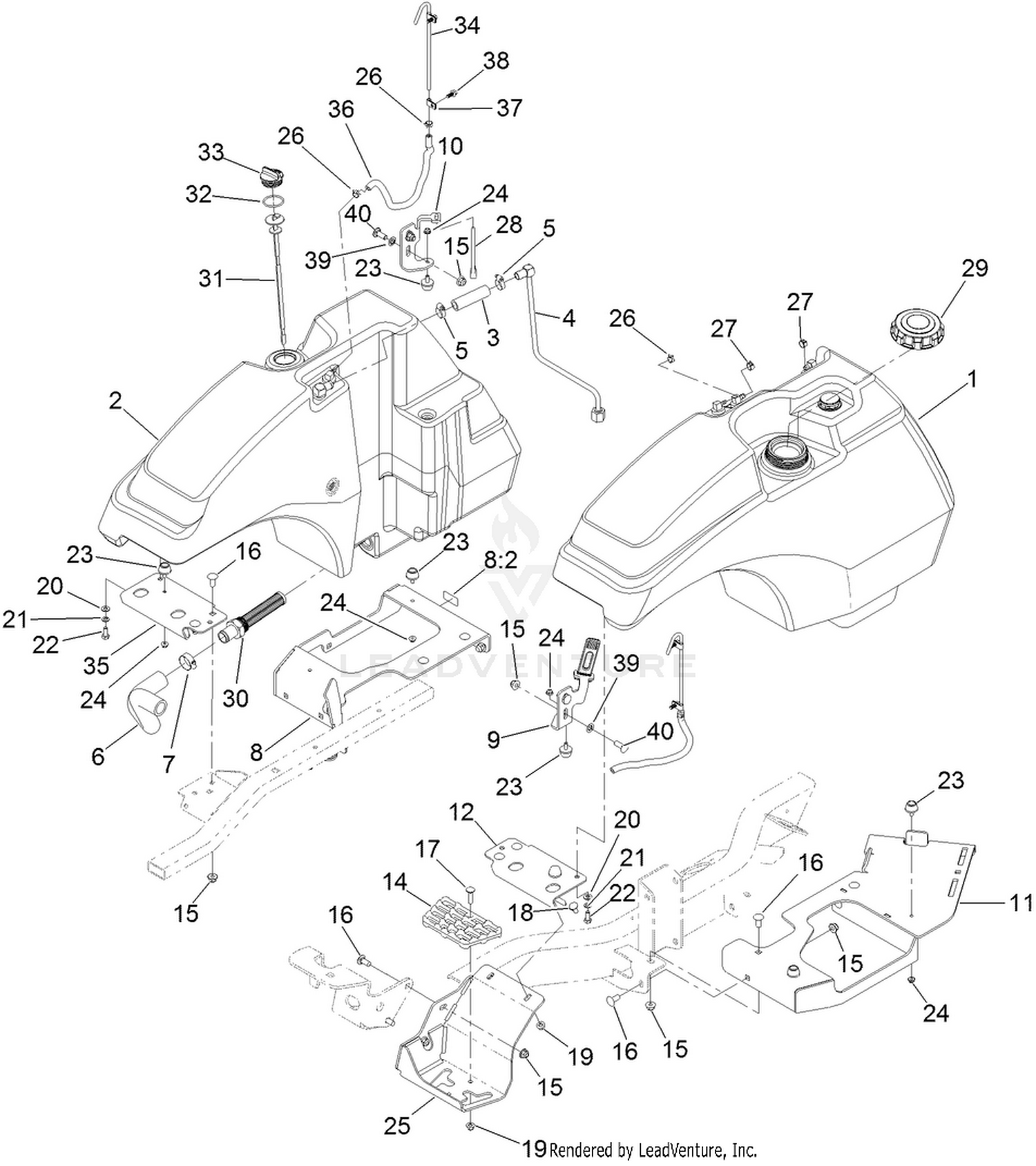 Fuel and Hydraulic Tank Assembly